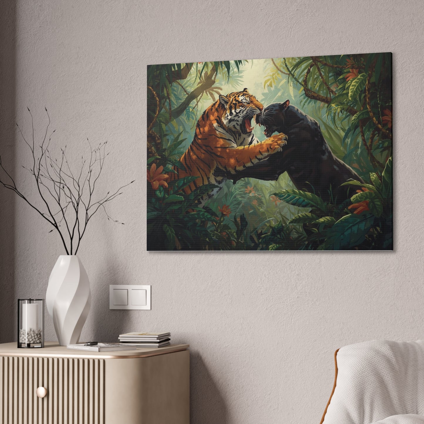 Wild Tiger and Panther Wall Decor