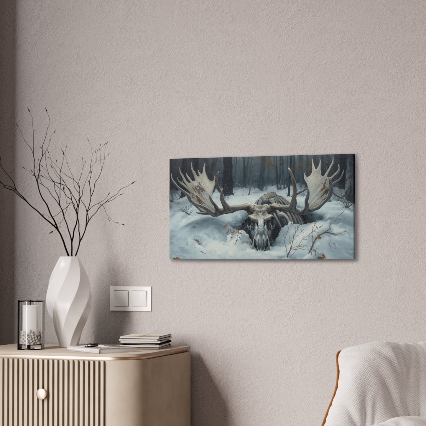 Moose Skull Winter Forest