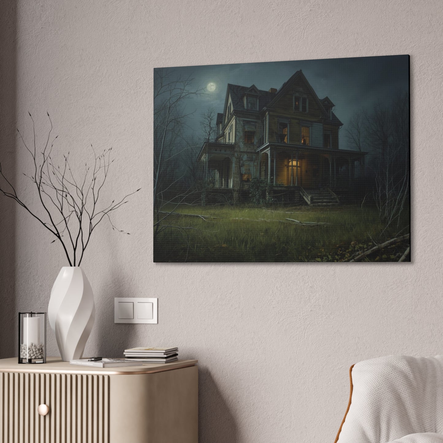 Spooky Haunted House Art Print