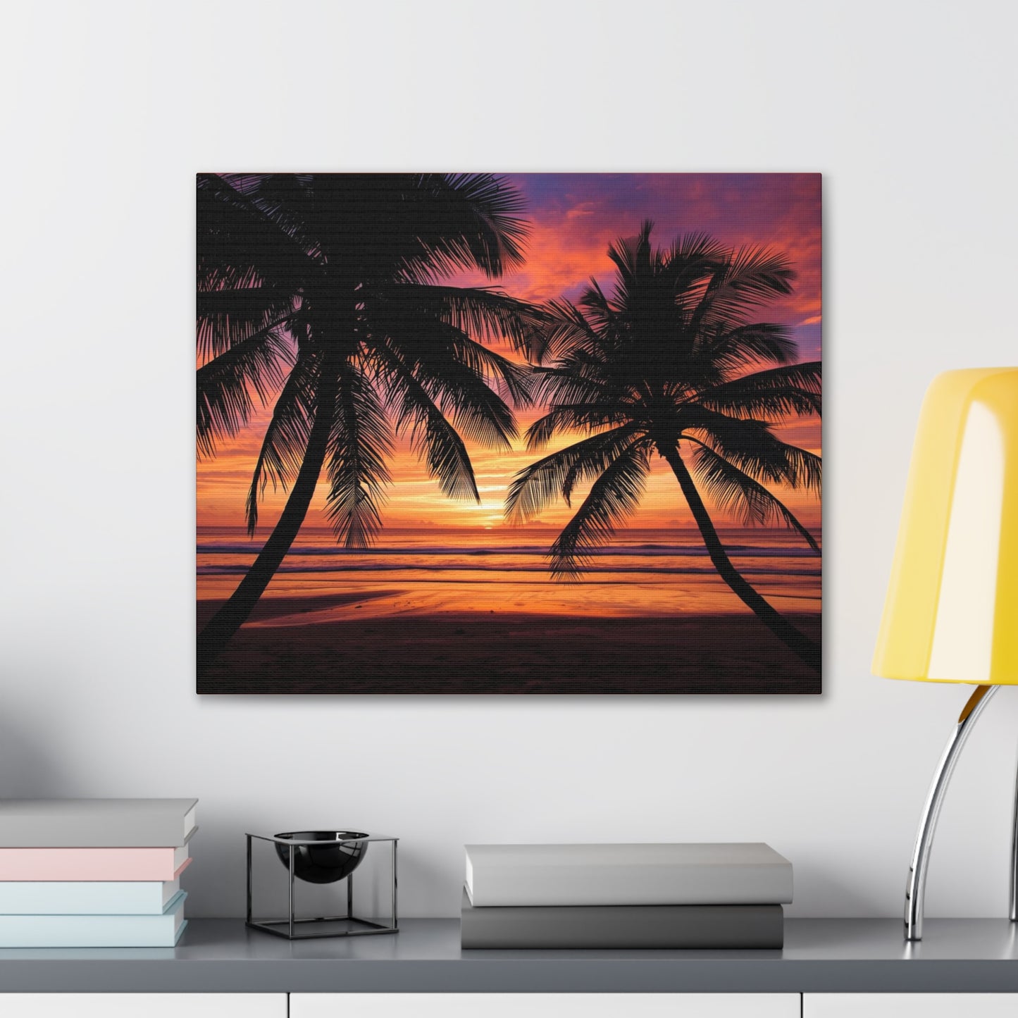 Sunset Palm Tree Canvas Print