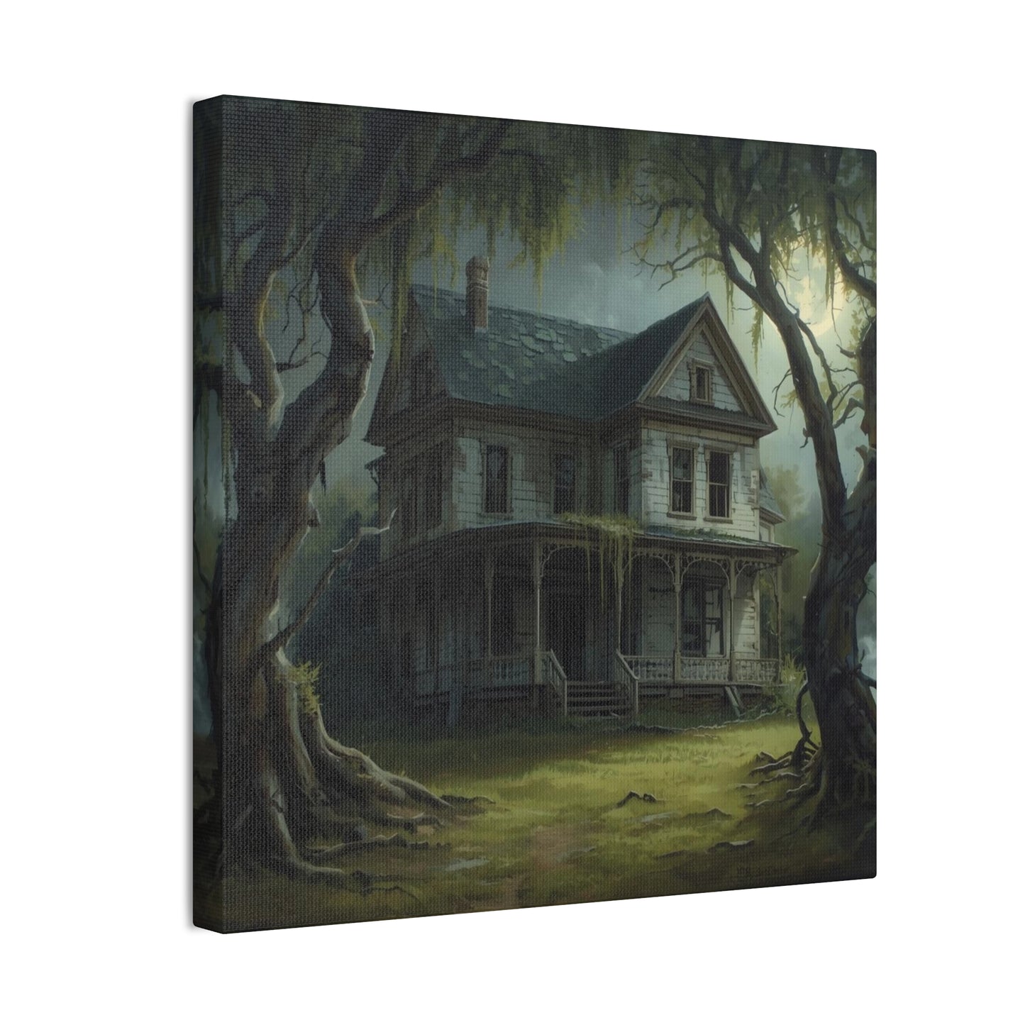 Spooky Vintage House Canvas Art
