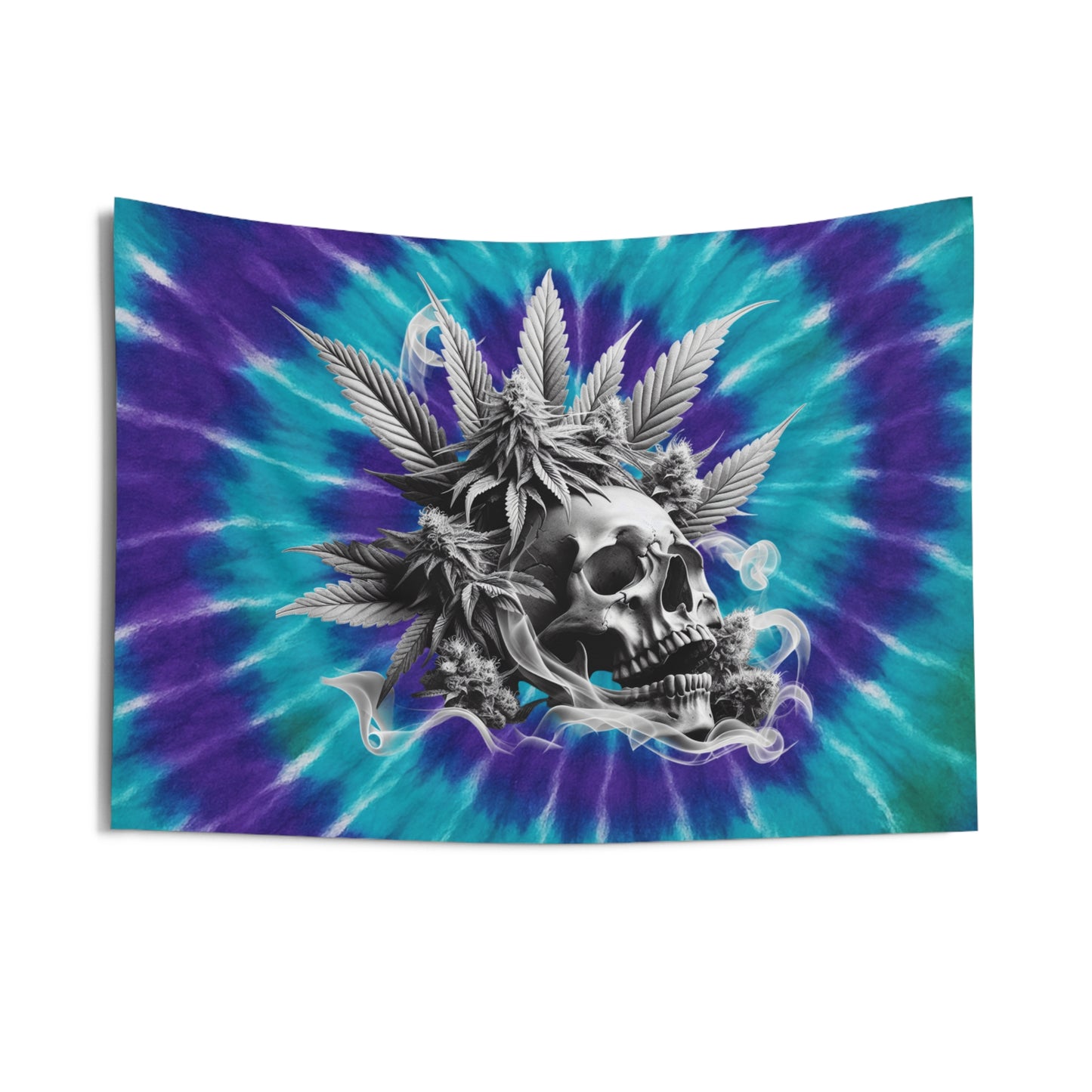 Psychedelic Skull Wall Tapestry, Bohemian Decor, Hippie Room Decor, Tie-Dye Wall Art, Dorm Room Decor