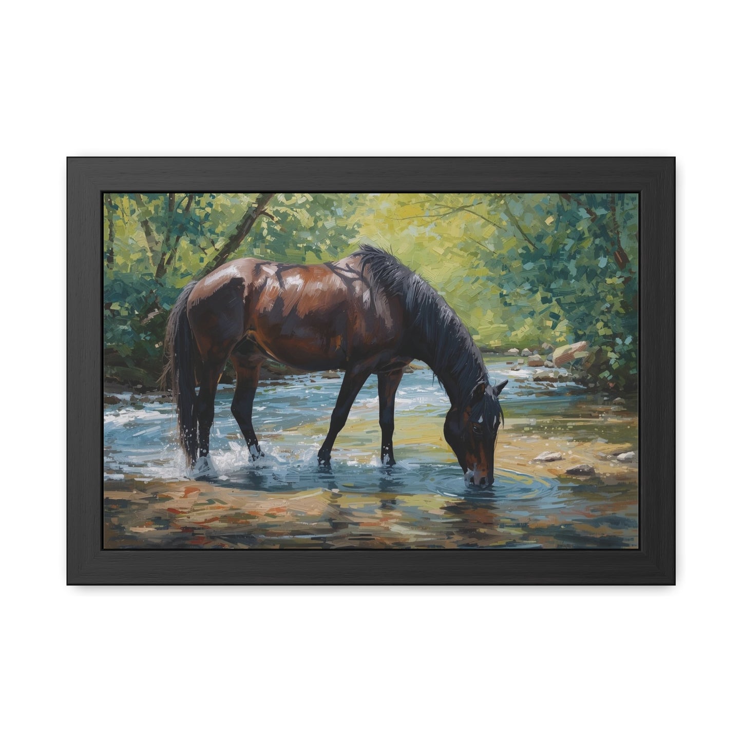 Framed Horse Art Print, Equine Wall Decor, Nature Lover Gift, Rustic Home Decoration, Equestrian Decor