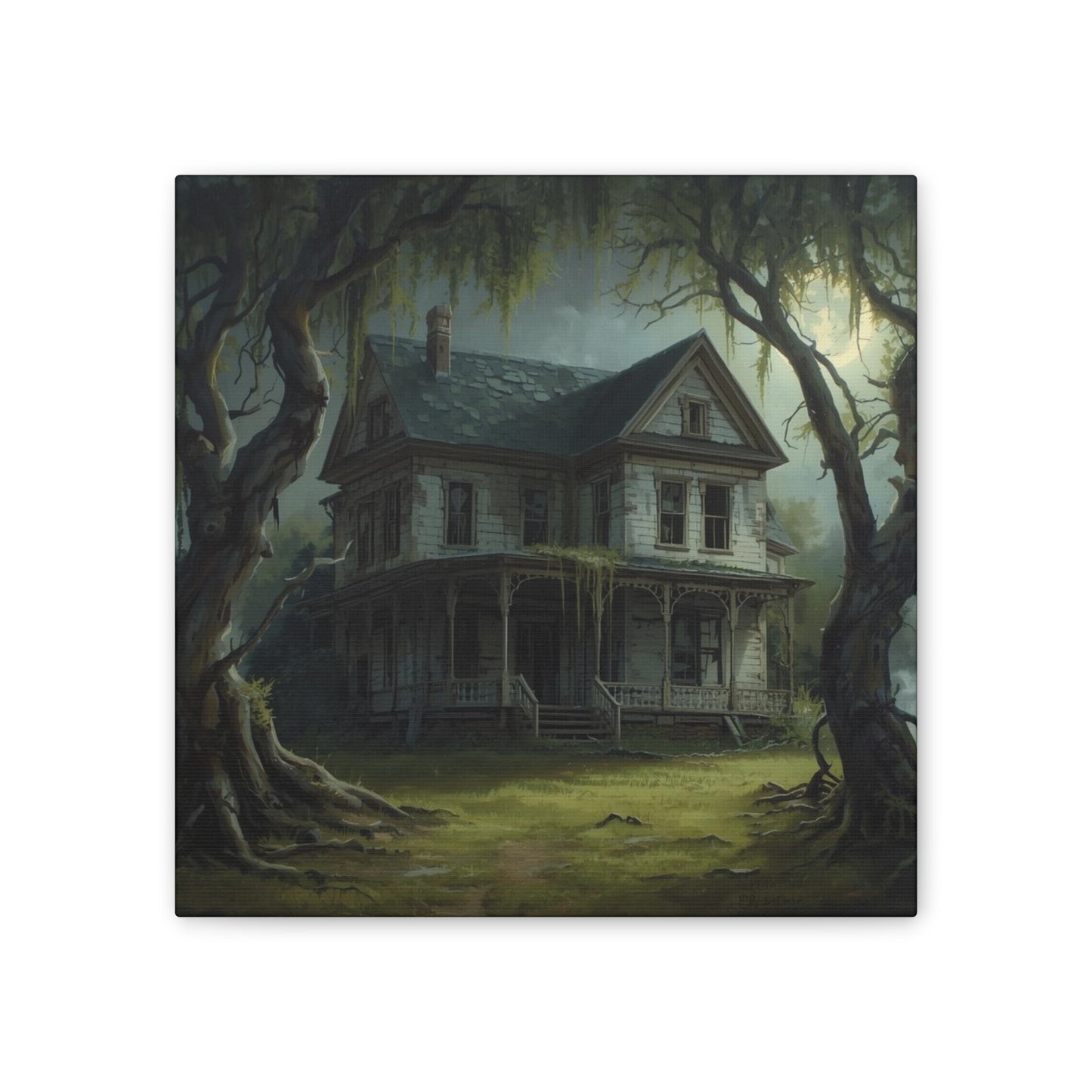 Spooky Vintage House Canvas Art