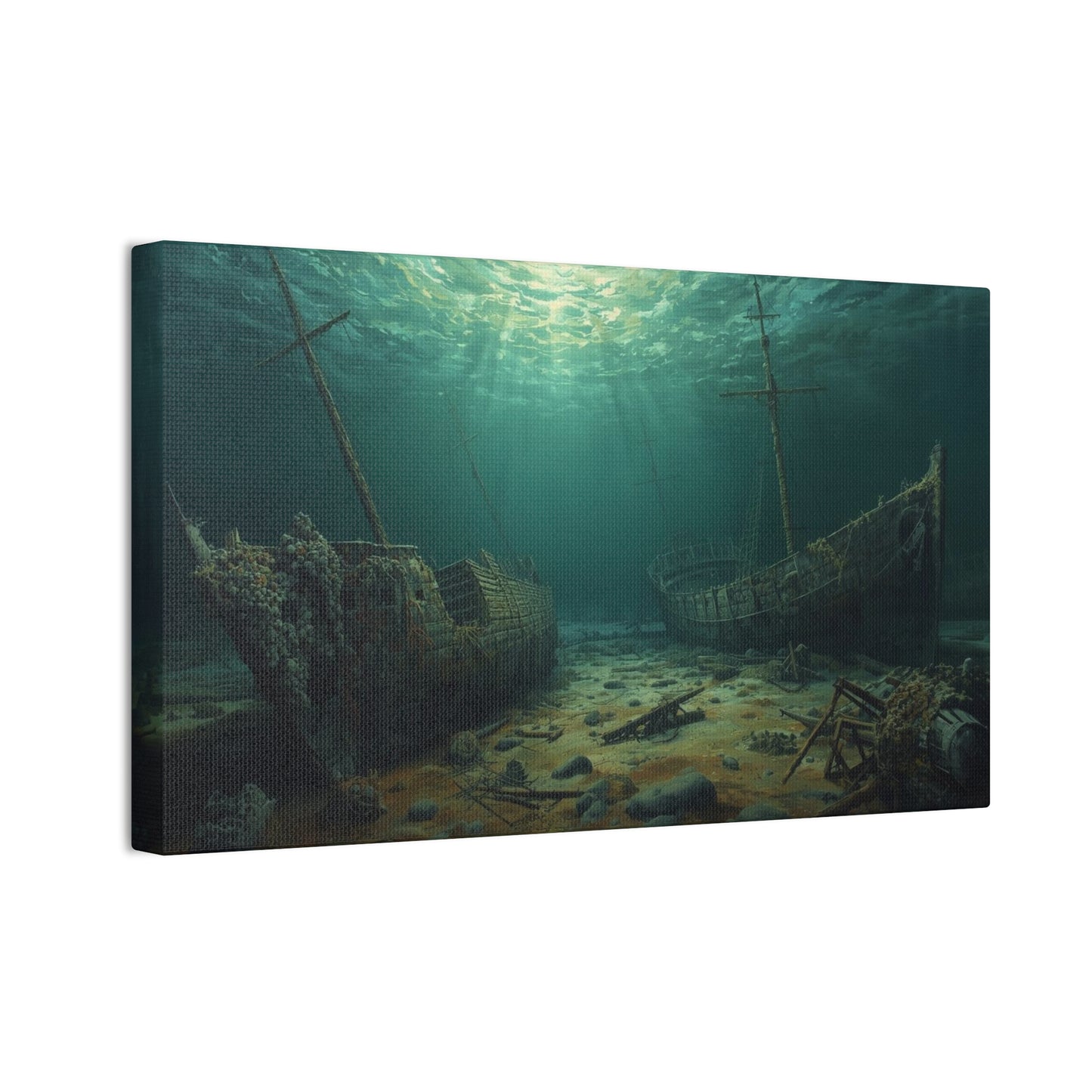 Underwater Shipwreck Canvas Art