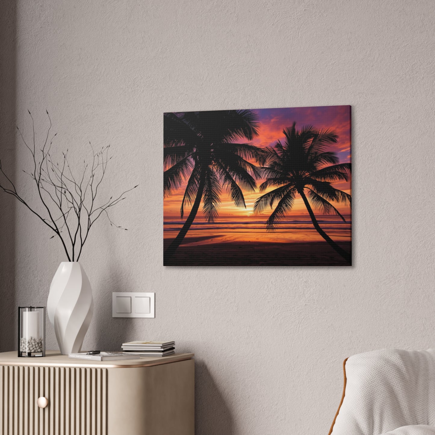 Sunset Palm Tree Canvas Print