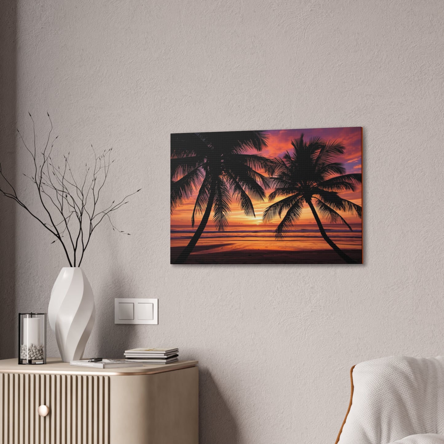 Sunset Palm Tree Canvas Print