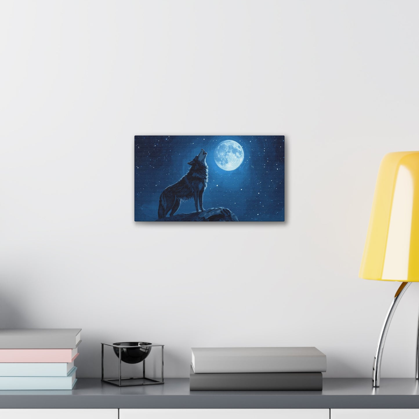 Wolf Howling at Moon Canvas Art