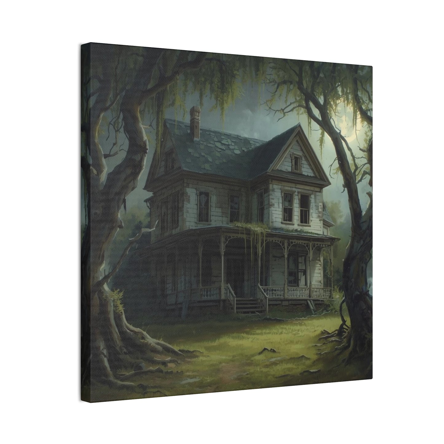 Spooky Vintage House Canvas Art