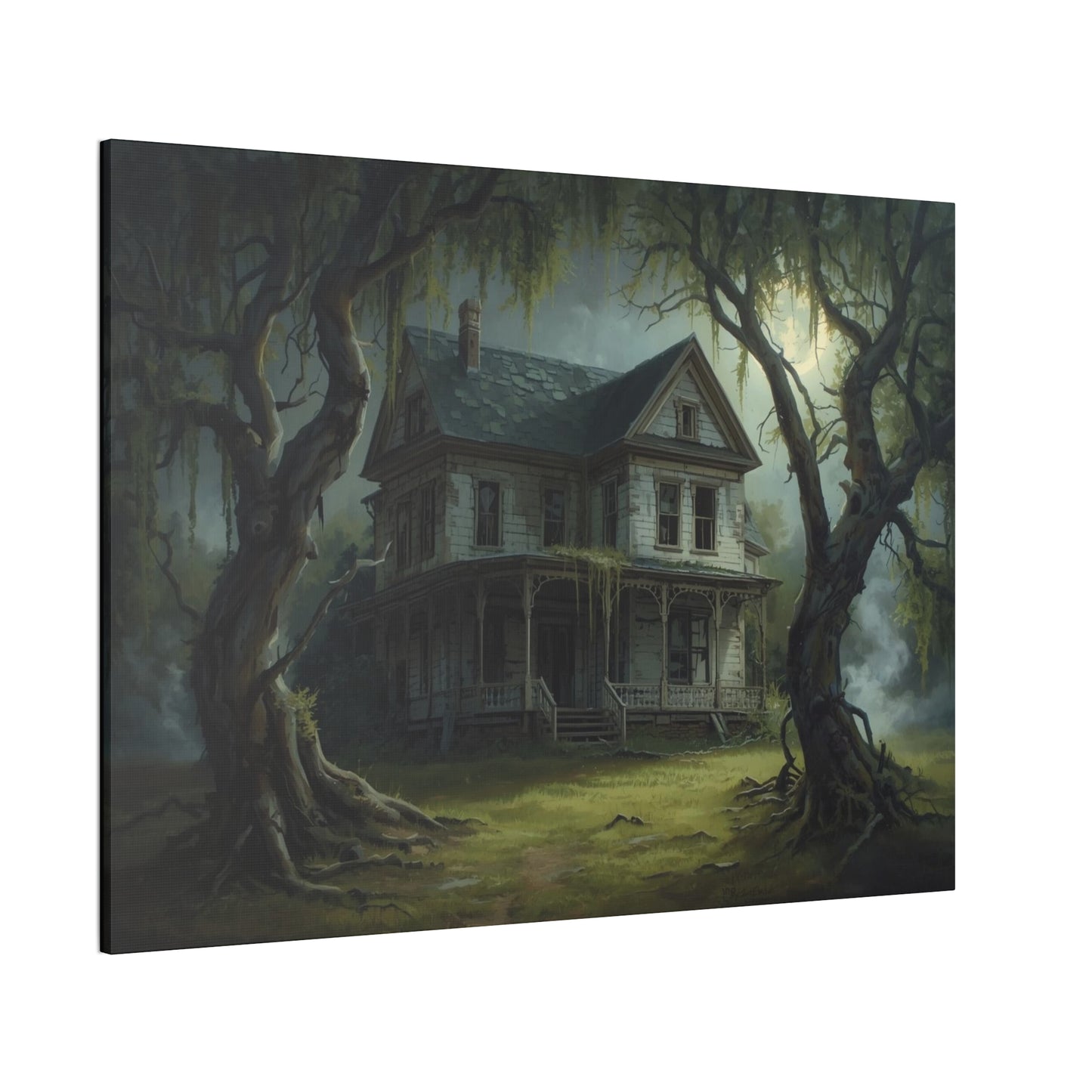 Spooky Vintage House Canvas Art