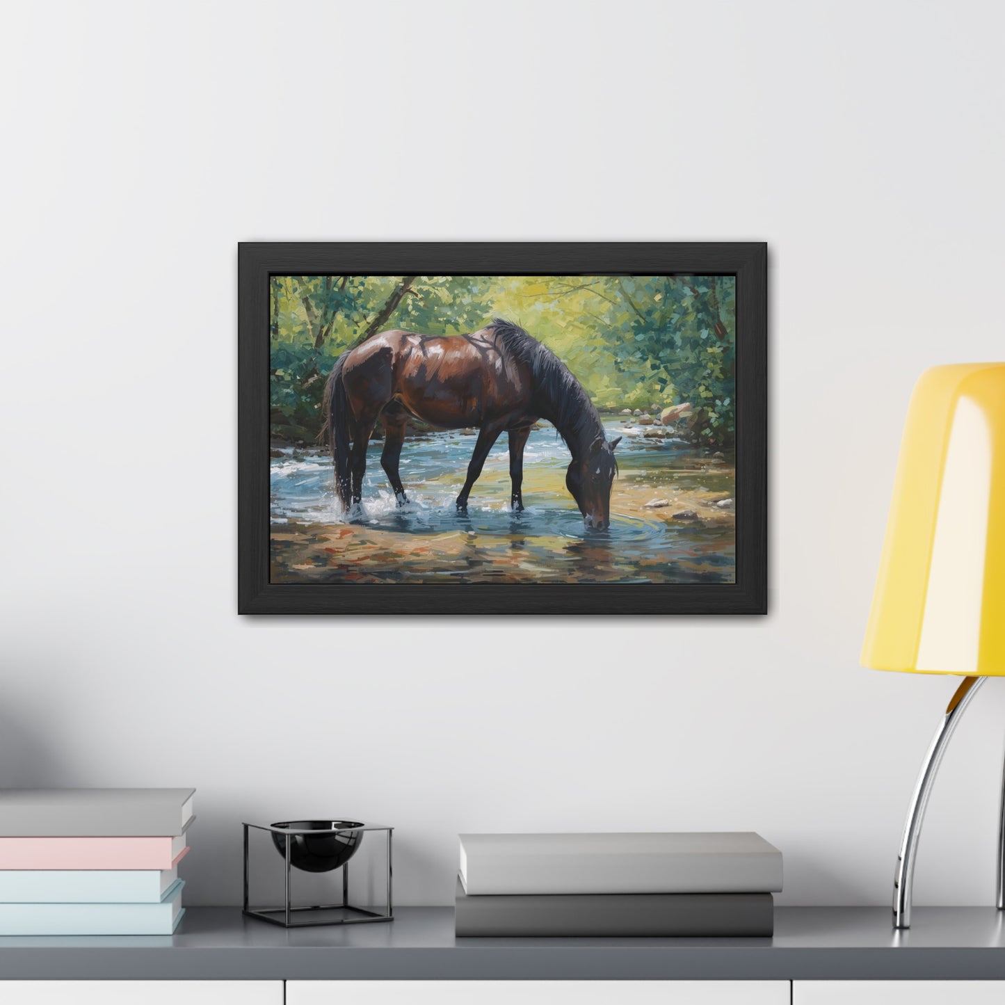 Framed Horse Art Print, Equine Wall Decor, Nature Lover Gift, Rustic Home Decoration, Equestrian Decor