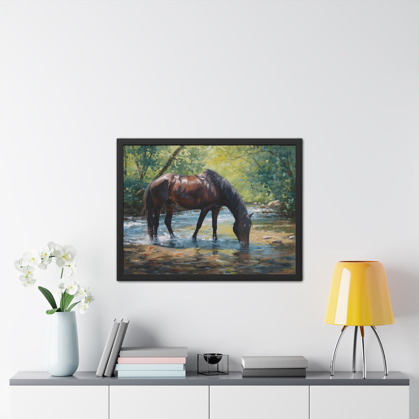 Framed Horse Art Print, Equine Wall Decor, Nature Lover Gift, Rustic Home Decoration, Equestrian Decor