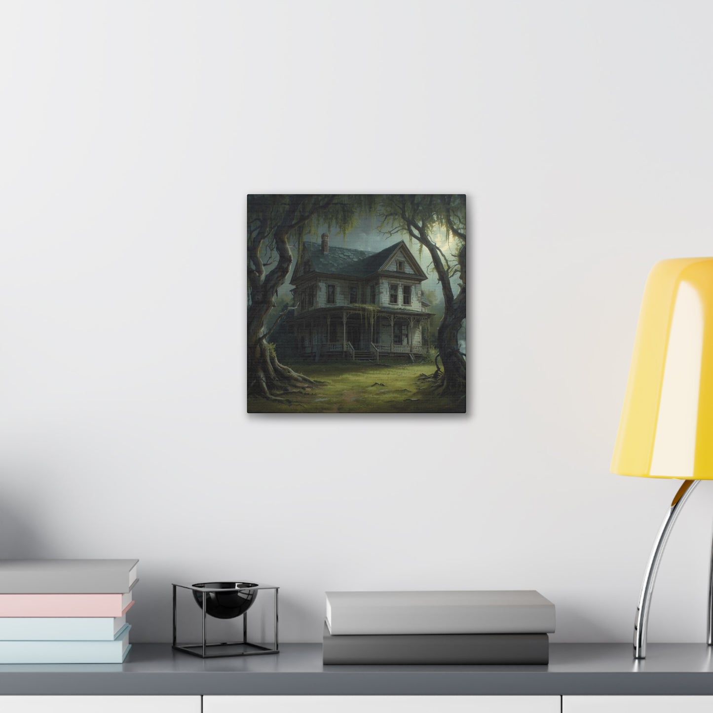 Spooky Vintage House Canvas Art