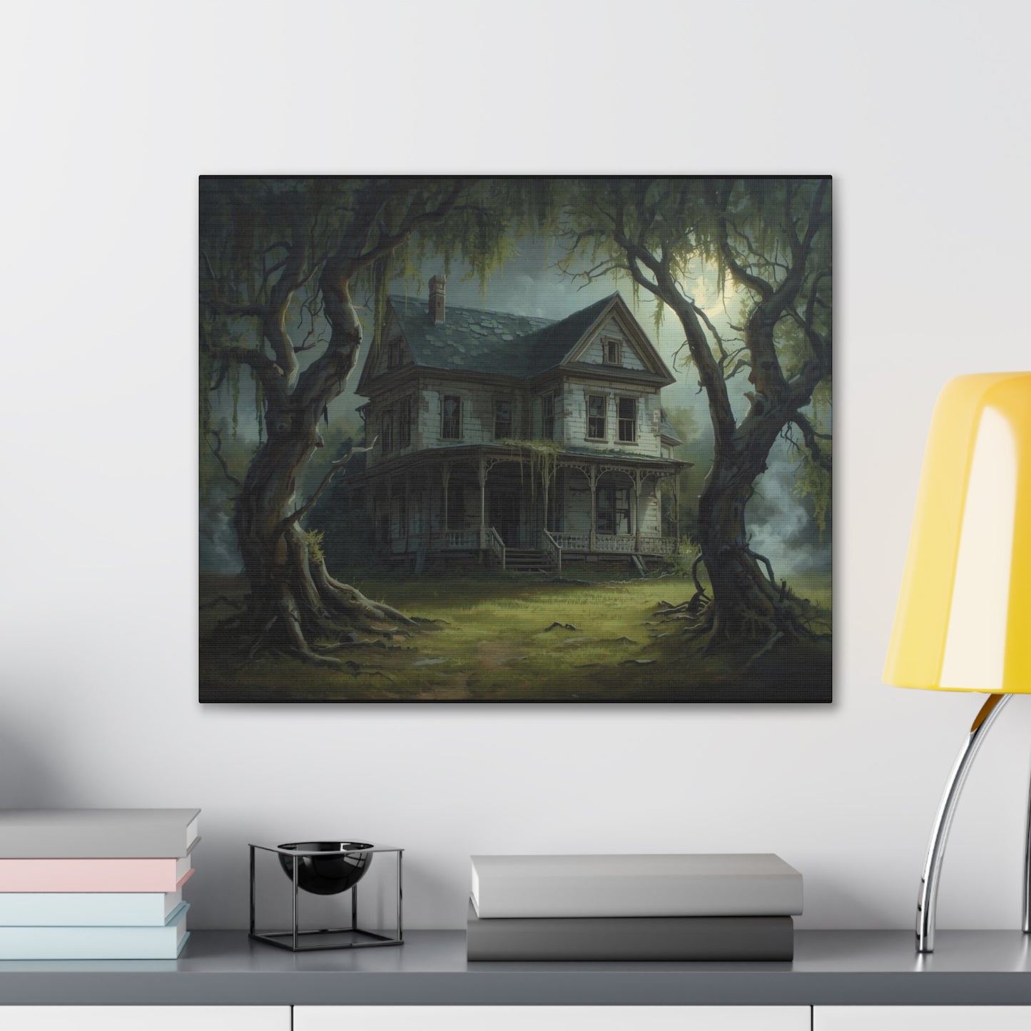 Spooky Vintage House Canvas Art