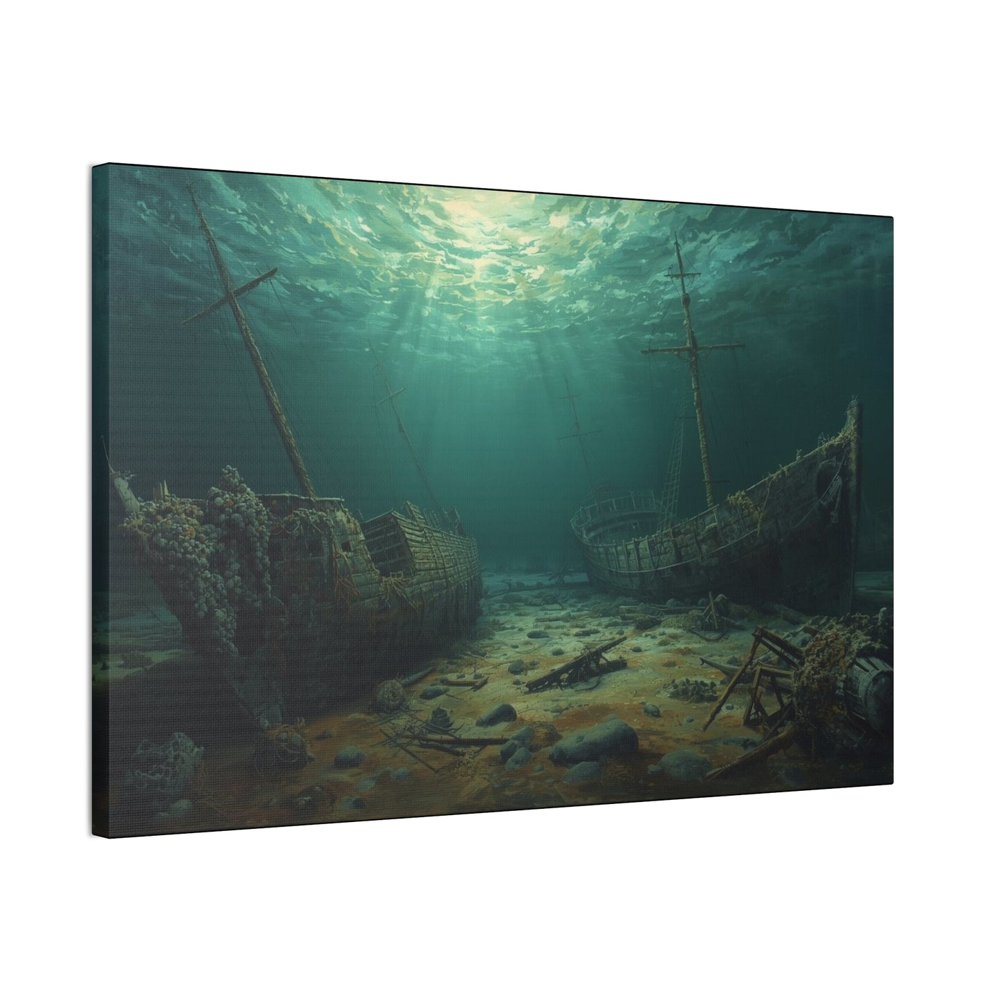 Underwater Shipwreck Canvas Art