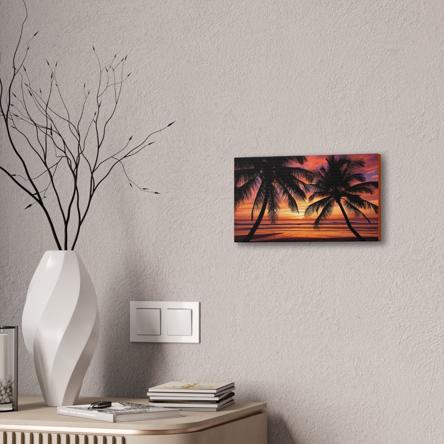 Sunset Palm Tree Canvas Print
