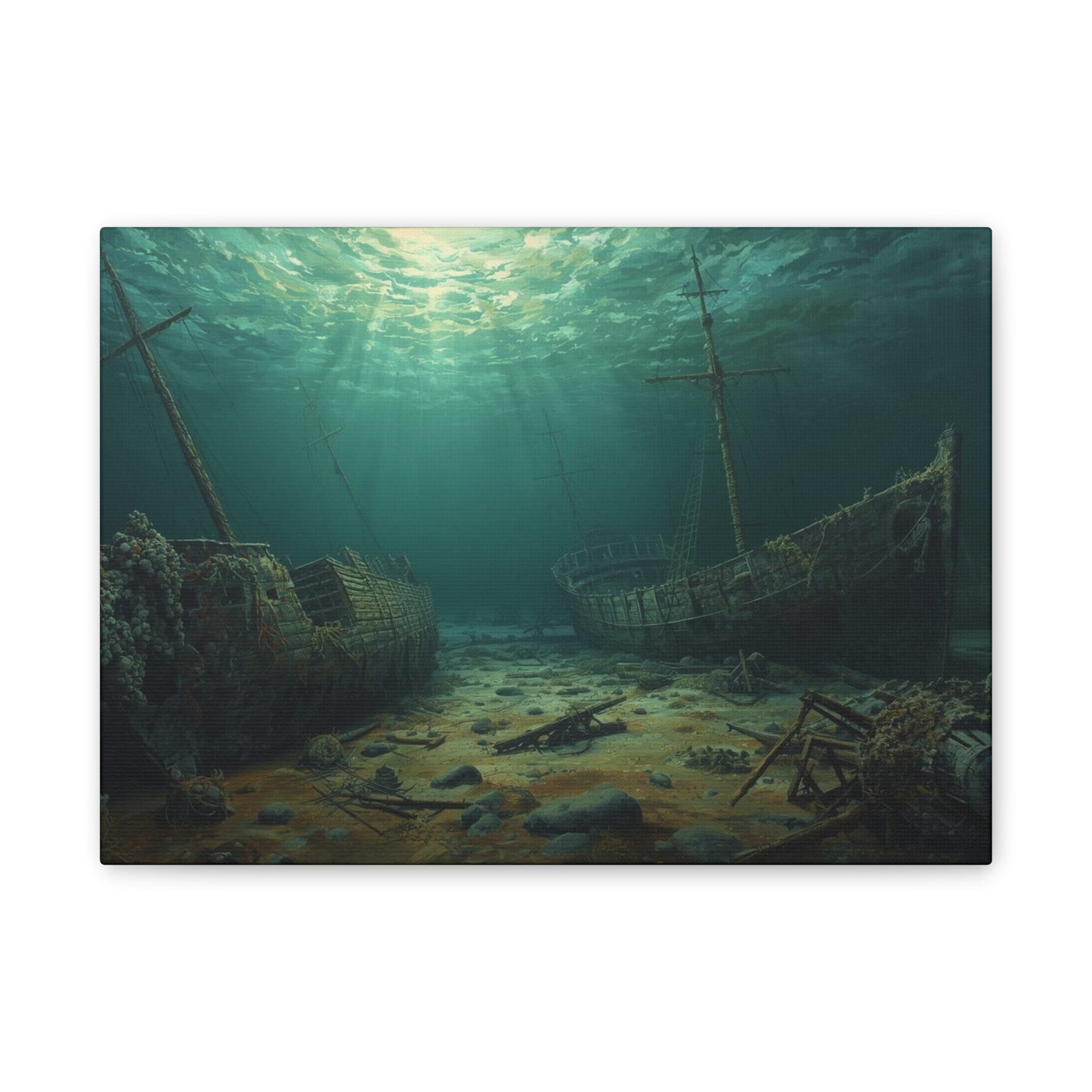 Underwater Shipwreck Canvas Art