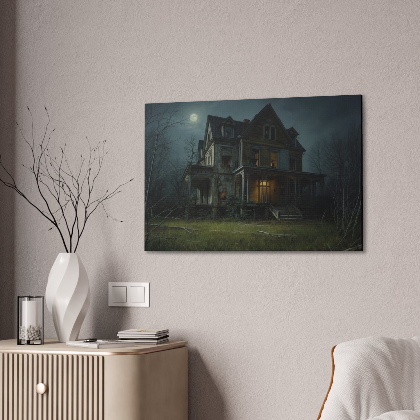 Spooky Haunted House Art Print