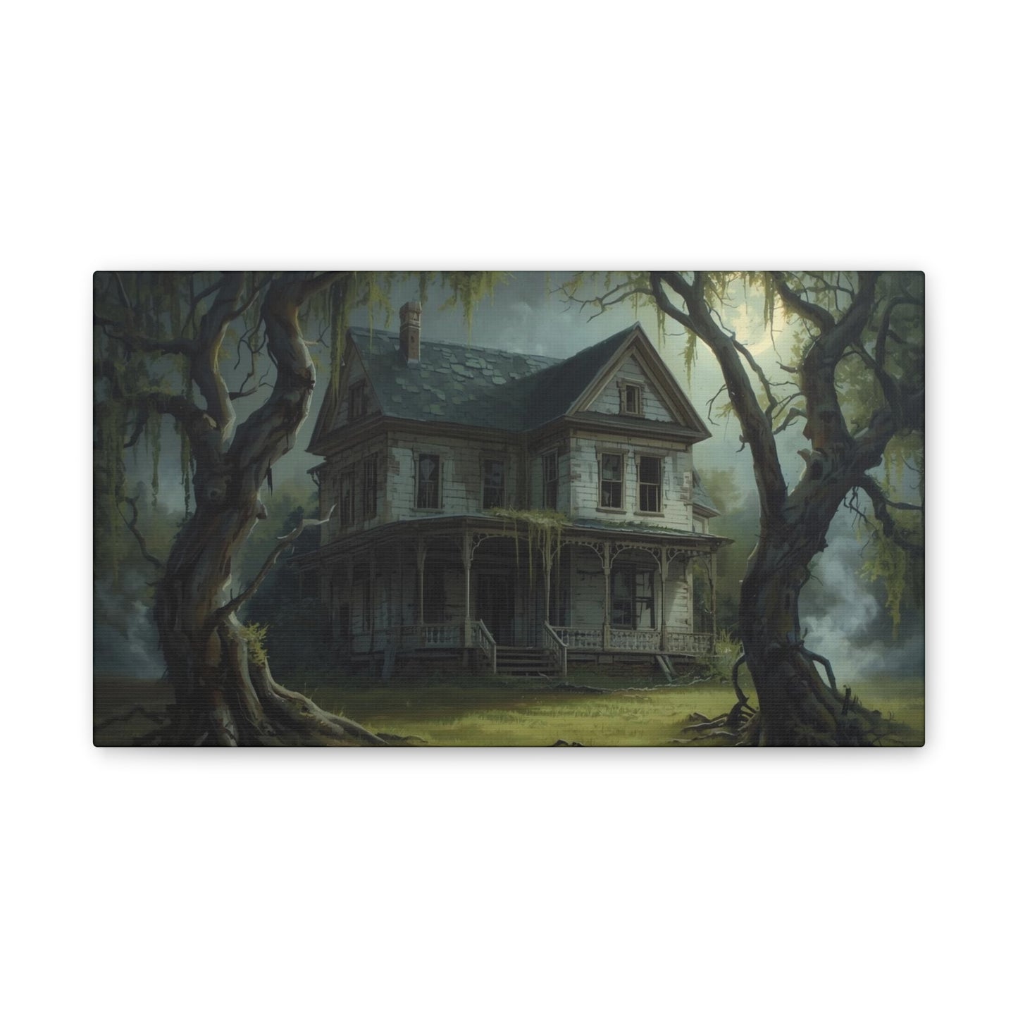 Spooky Vintage House Canvas Art
