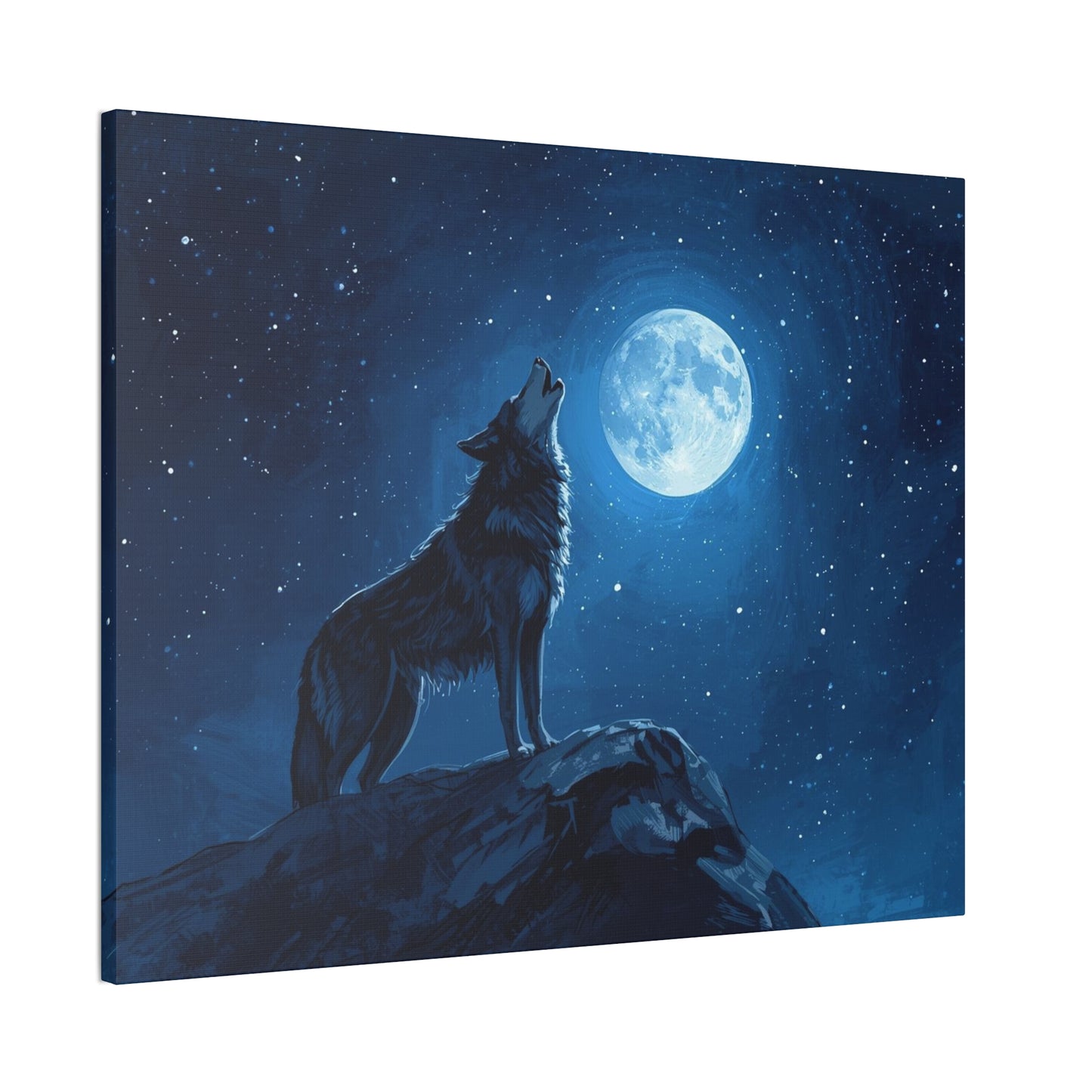 Wolf Howling at Moon Canvas Art