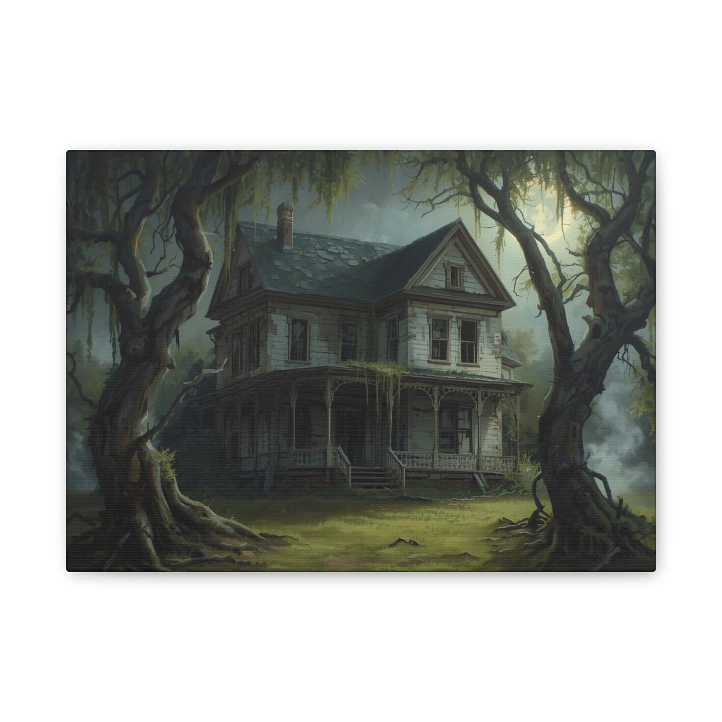 Spooky Vintage House Canvas Art