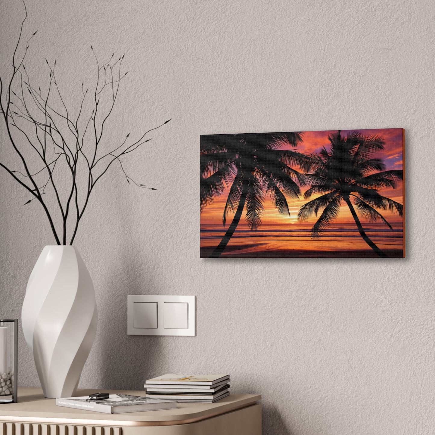 Sunset Palm Tree Canvas Print