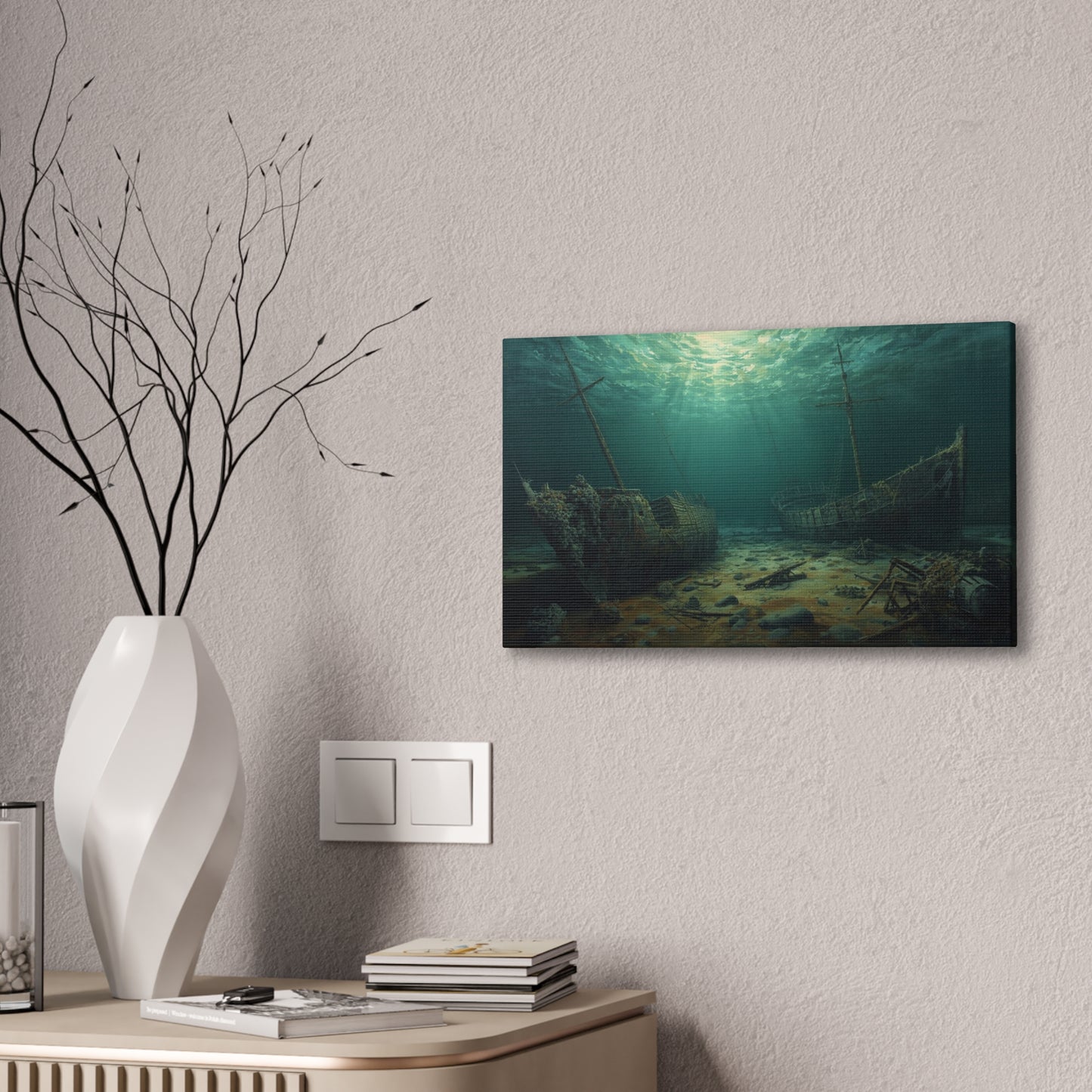 Underwater Shipwreck Canvas Art