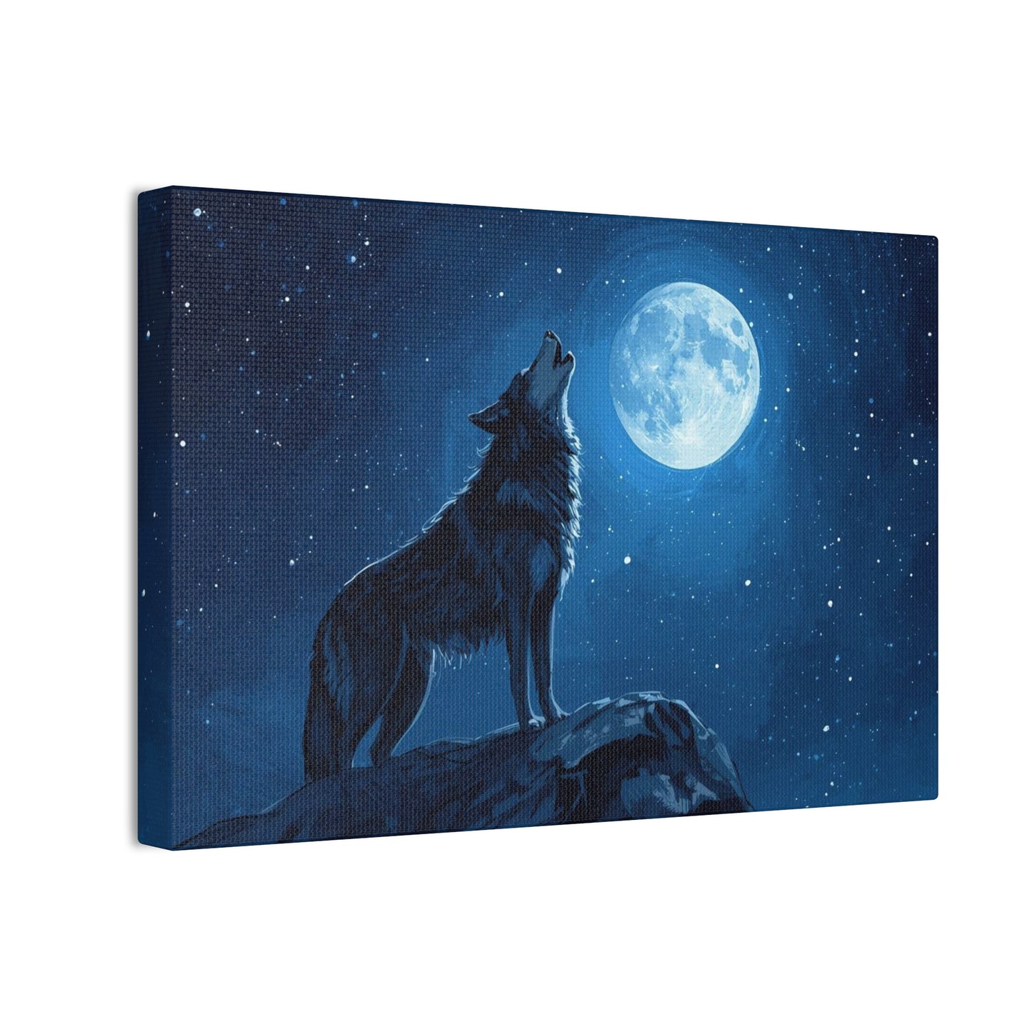 Wolf Howling at Moon Canvas Art