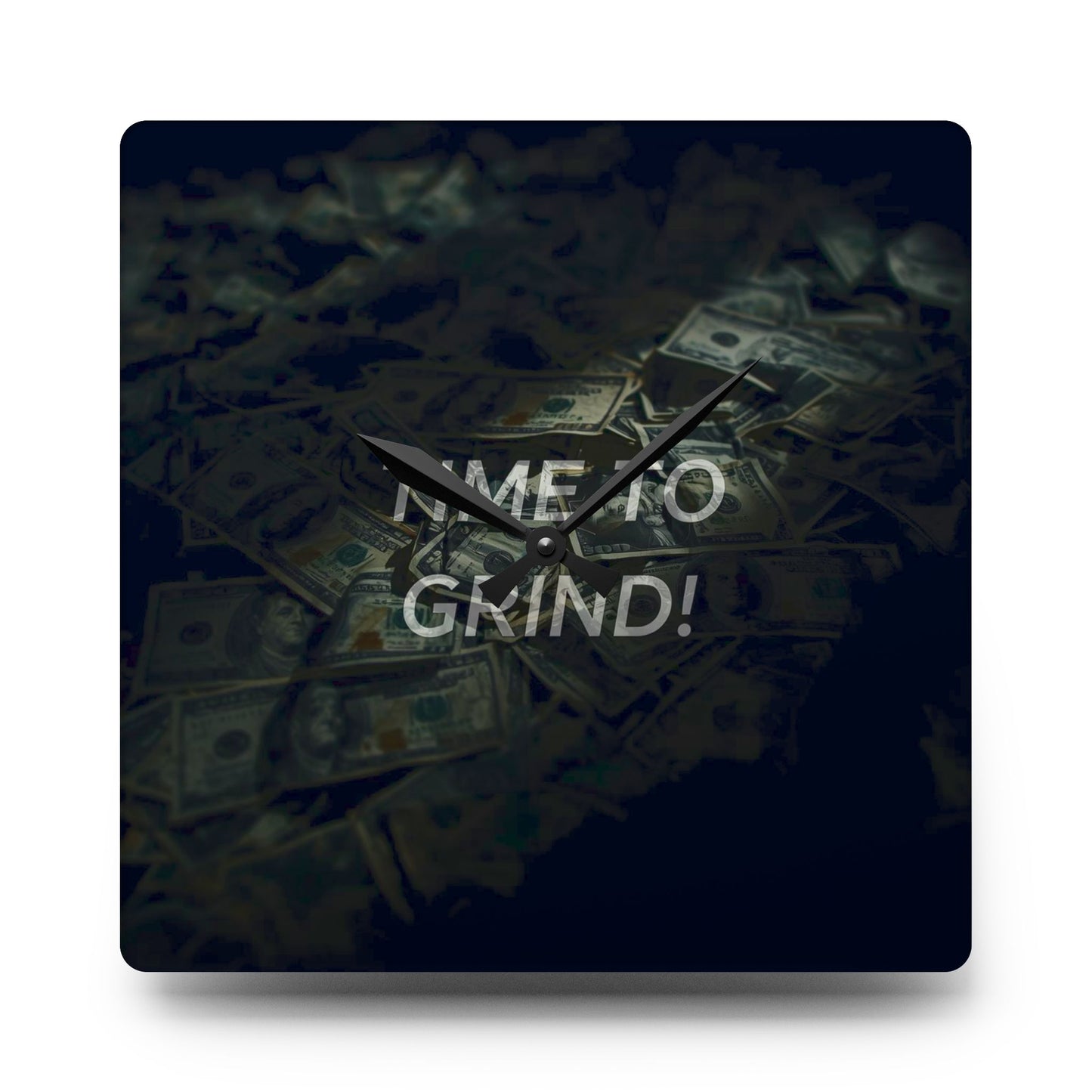 Motivational Acrylic Wall Clock - Time To Grind! Home Office Decor, Gift for Entrepreneurs, Wall Art, Modern Clock, Productivity