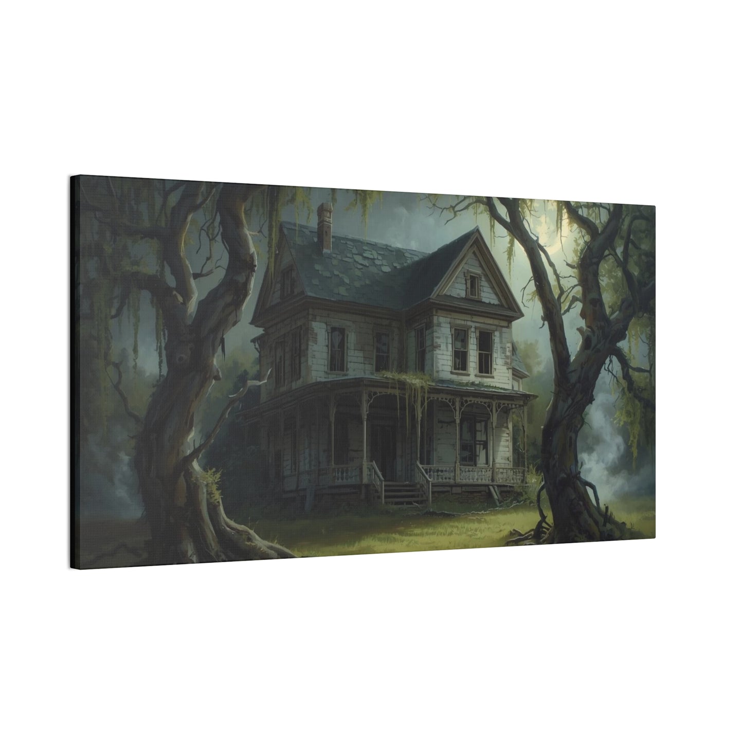 Spooky Vintage House Canvas Art