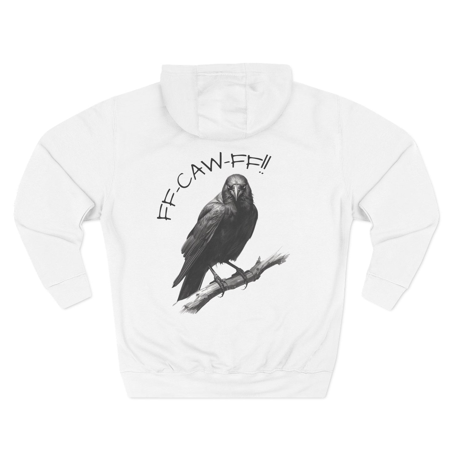 FF-CAW-FF Raven Fleece Hoodie | Cozy Fall Outdoor Sweater, Gift for Bird Lovers, Perfect for Casual Wear and Halloween