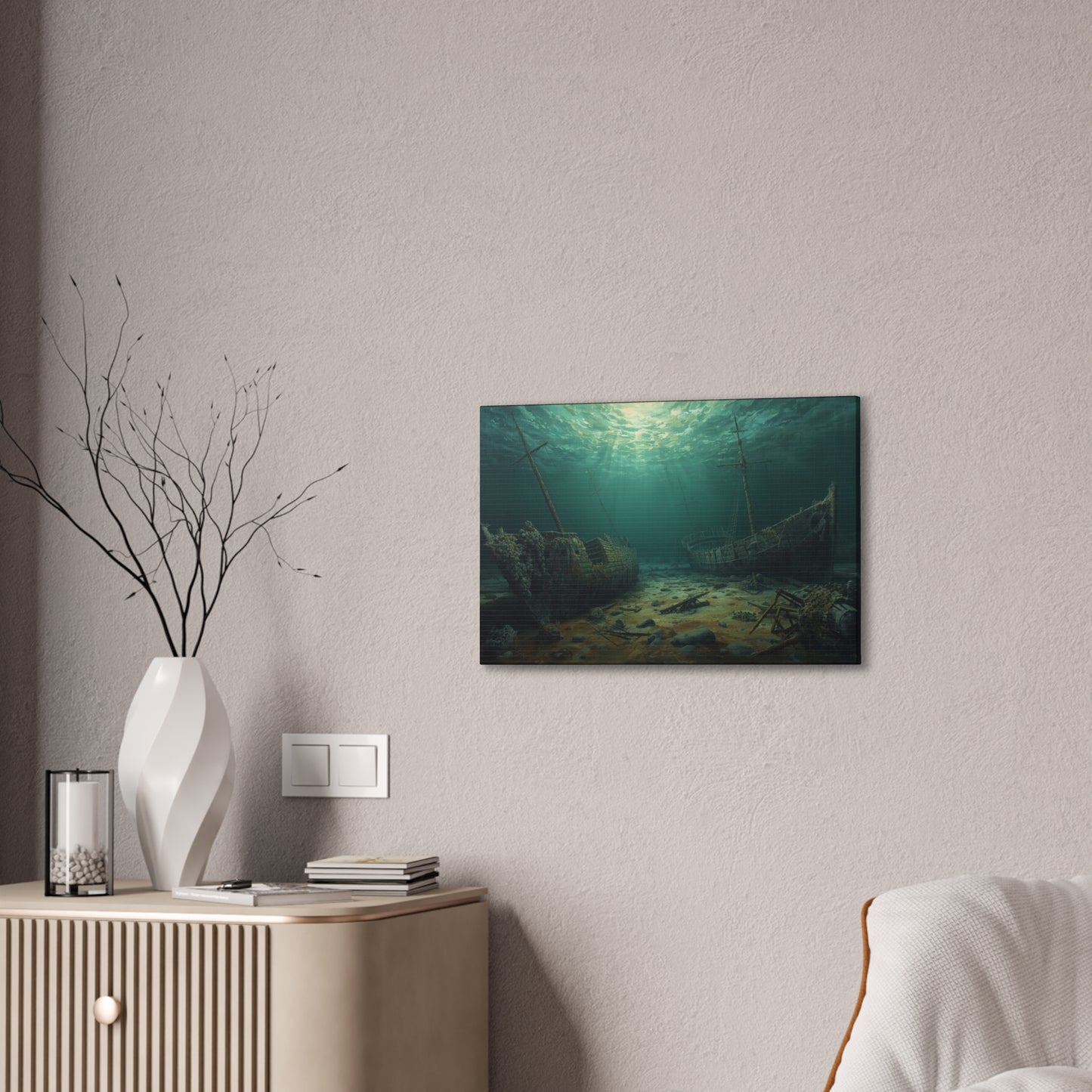 Underwater Shipwreck Canvas Art