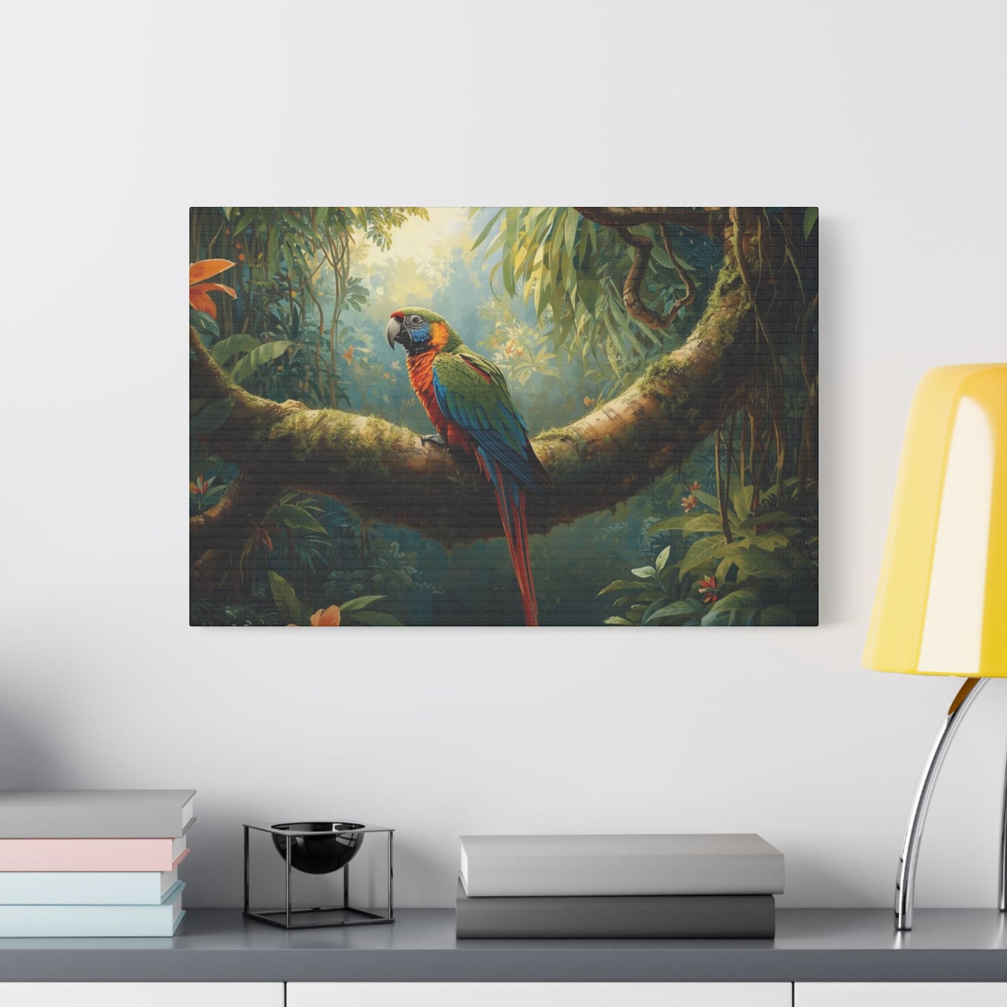 Vibrant Parrot Tropical Jungle Canvas Wall Art