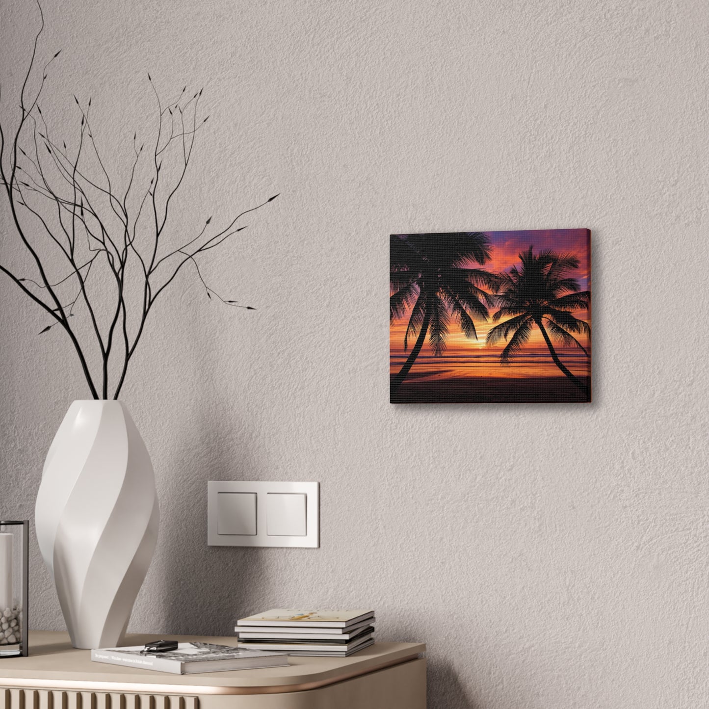 Sunset Palm Tree Canvas Print