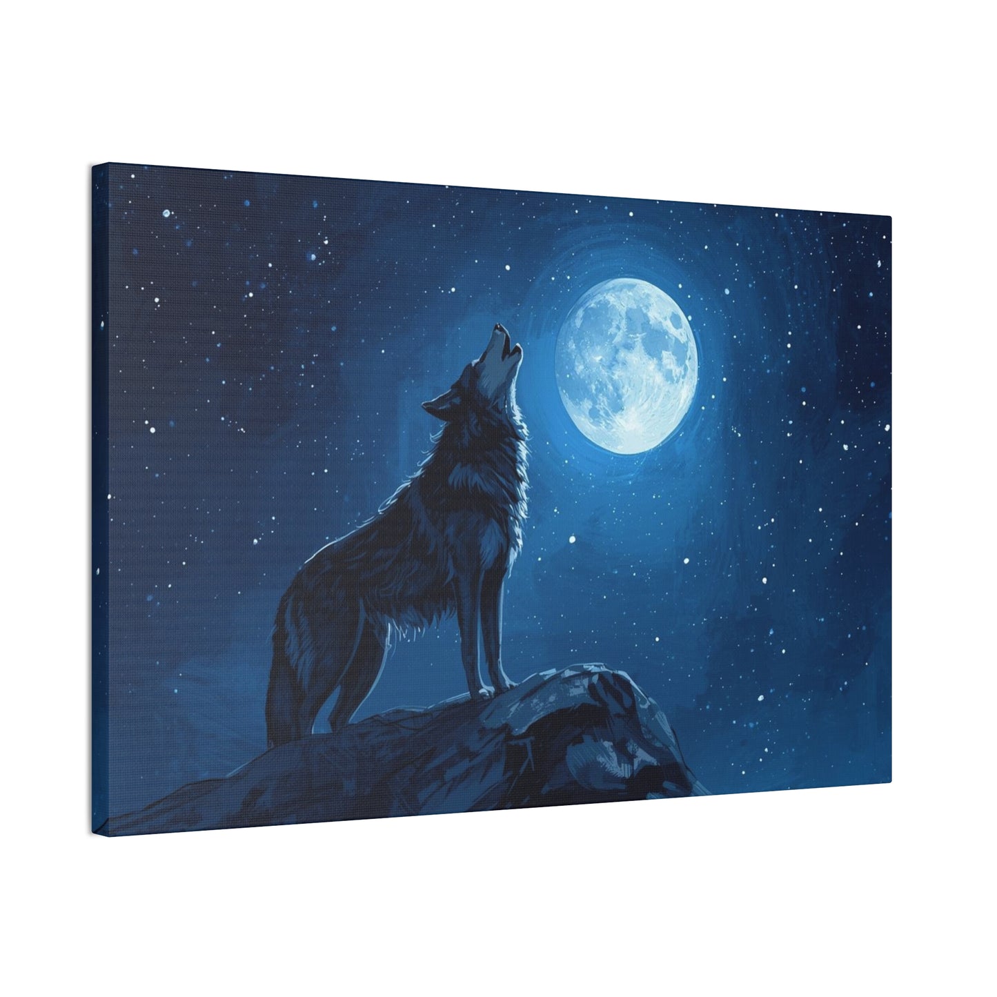 Wolf Howling at Moon Canvas Art