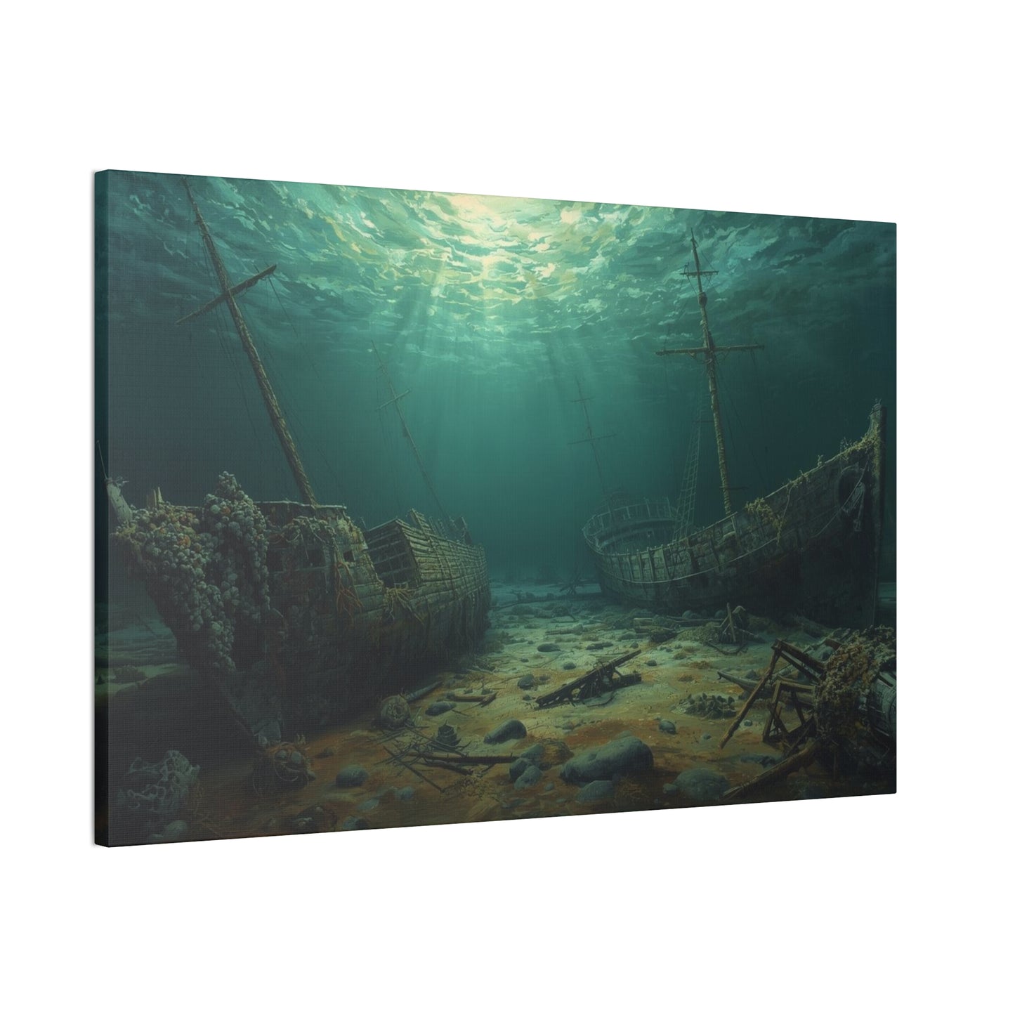 Underwater Shipwreck Canvas Art