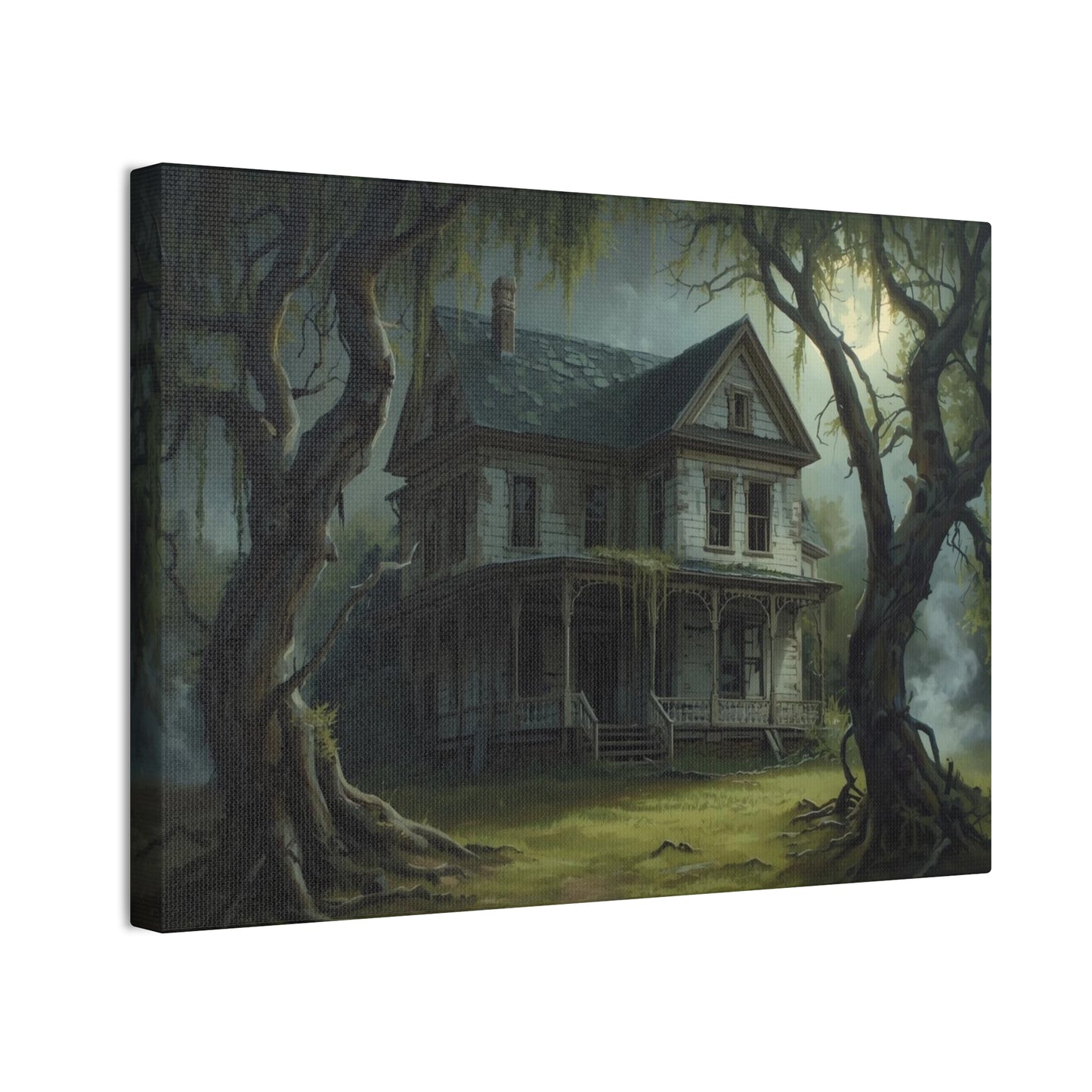 Spooky Vintage House Canvas Art