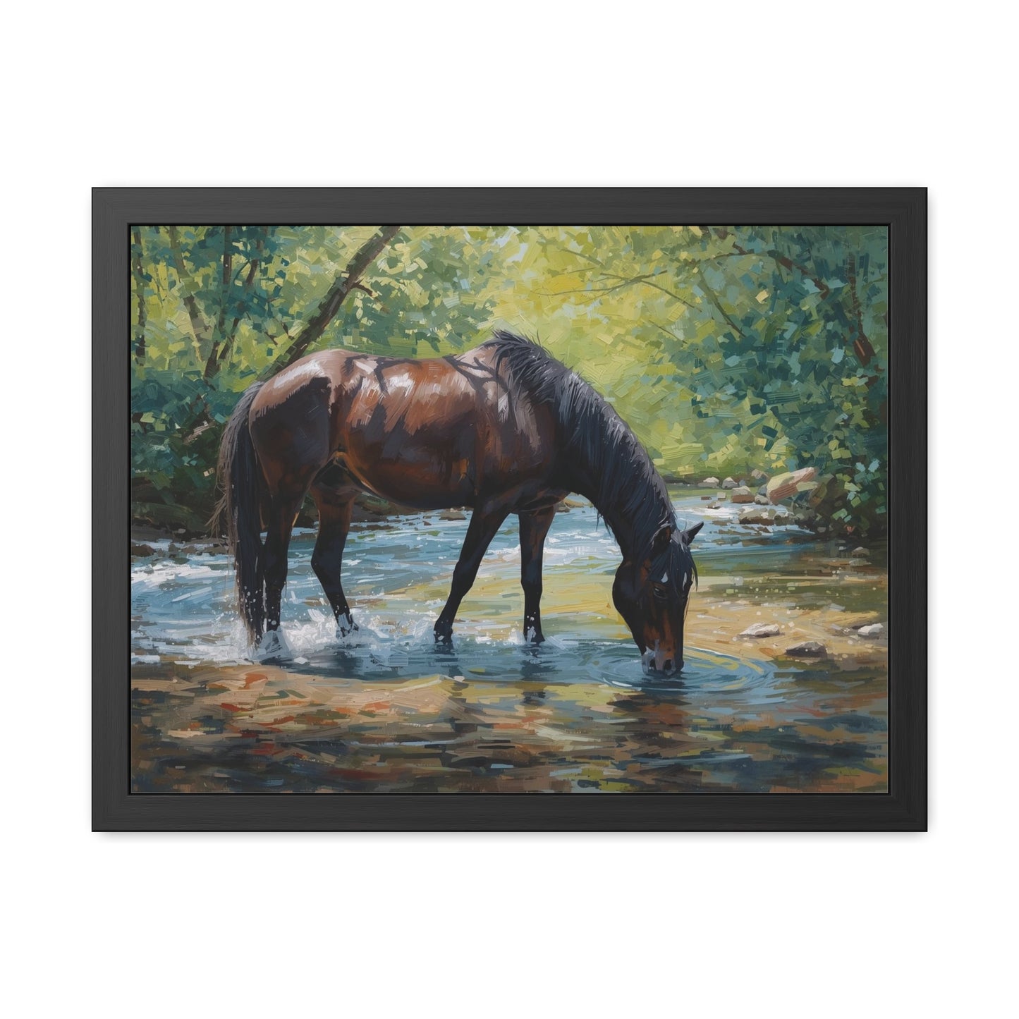 Framed Horse Art Print, Equine Wall Decor, Nature Lover Gift, Rustic Home Decoration, Equestrian Decor
