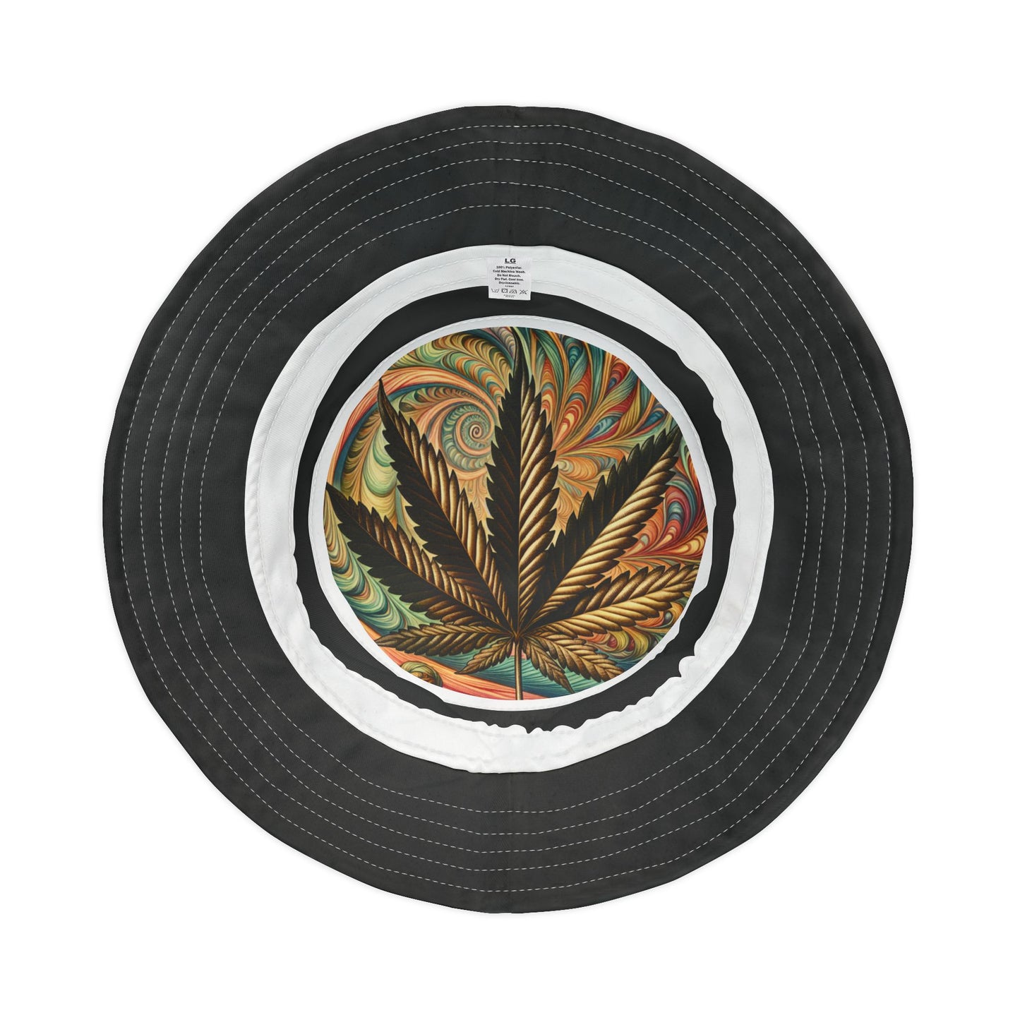 Trippy Pot Leaf Bucket Hat - Cannabis Lover Festival Accessory, Hippie Psychedelic Cap, Weed Leaf Outdoor Adventure Headwear, Trendy Stoner