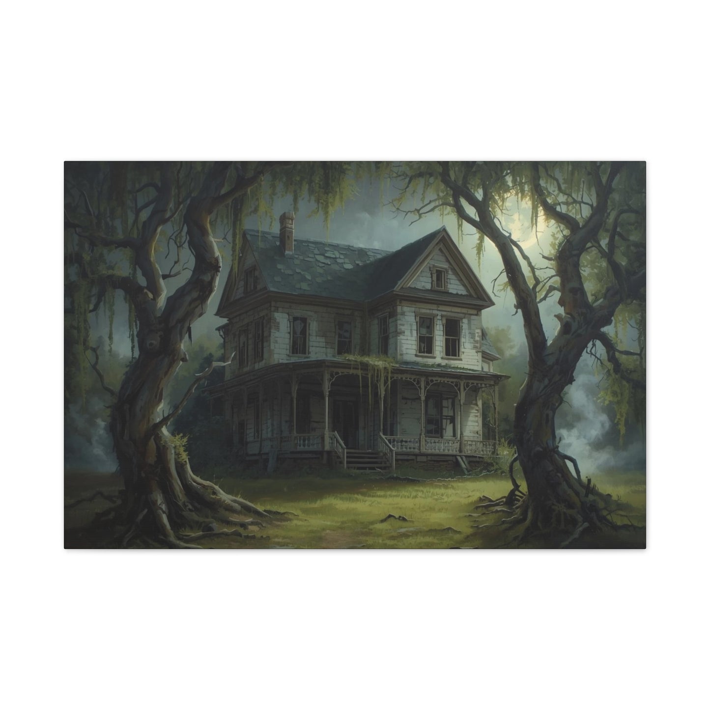 Spooky Vintage House Canvas Art