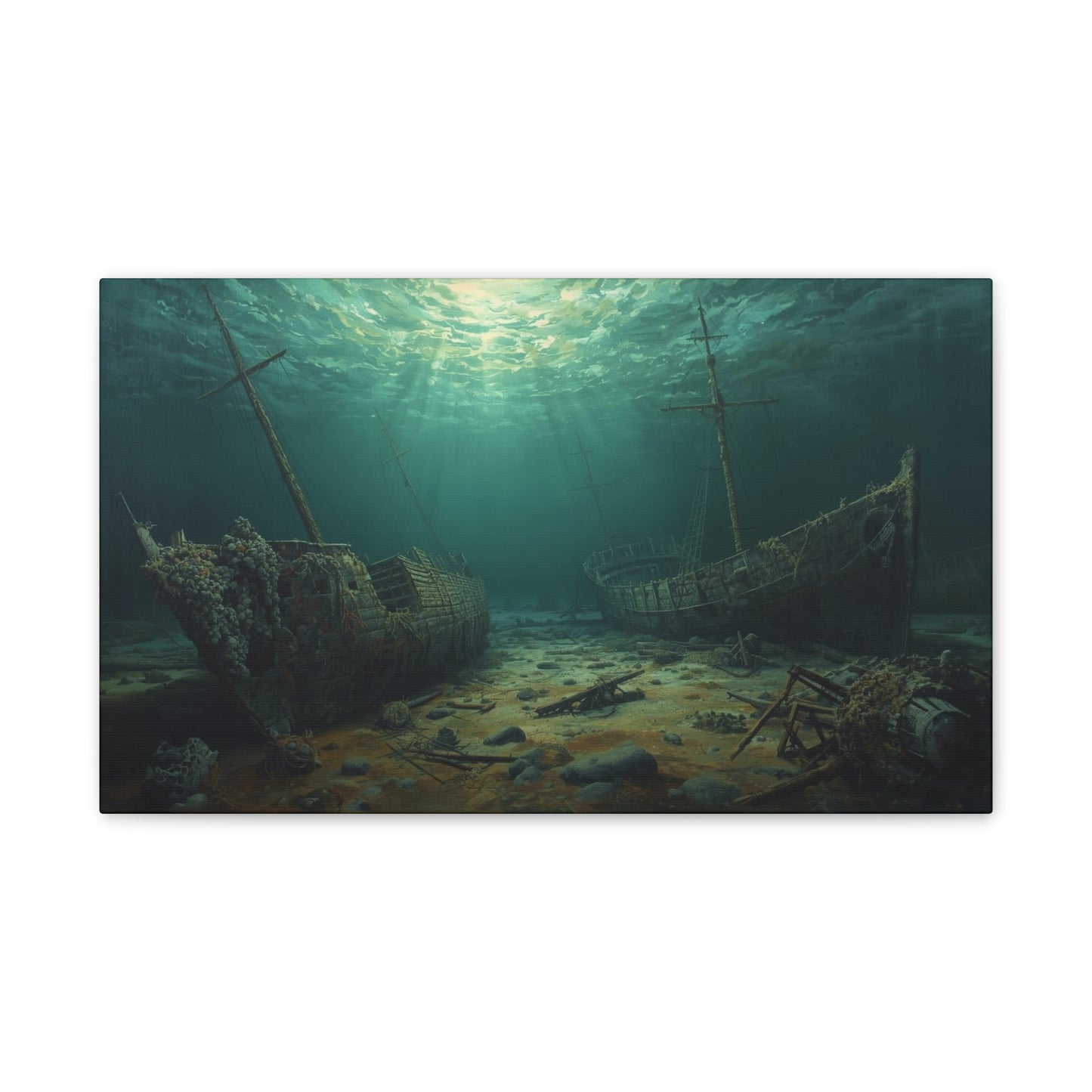 Underwater Shipwreck Canvas Art