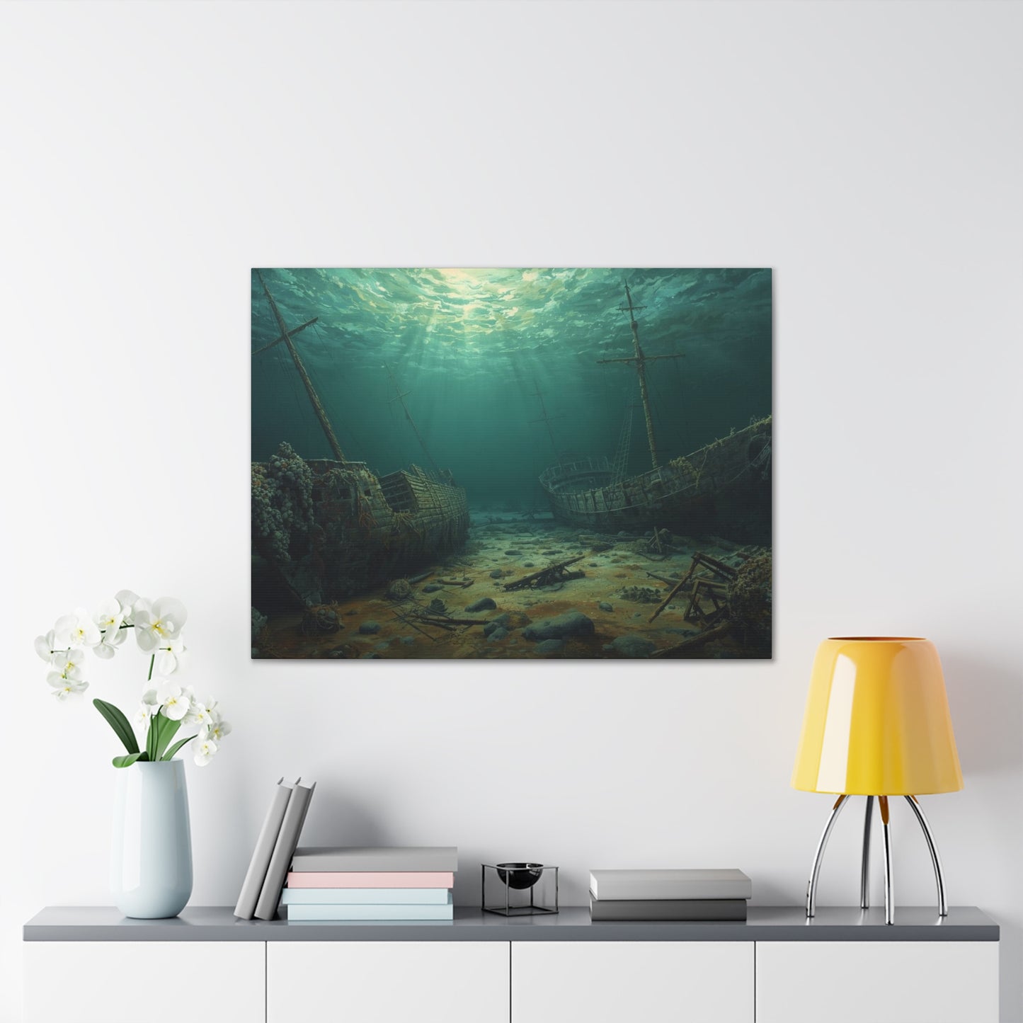 Underwater Shipwreck Canvas Art