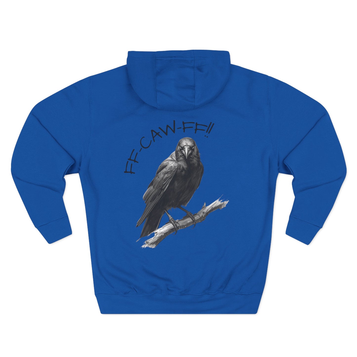 FF-CAW-FF Raven Fleece Hoodie | Cozy Fall Outdoor Sweater, Gift for Bird Lovers, Perfect for Casual Wear and Halloween
