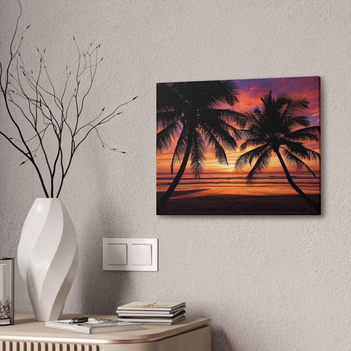 Sunset Palm Tree Canvas Print