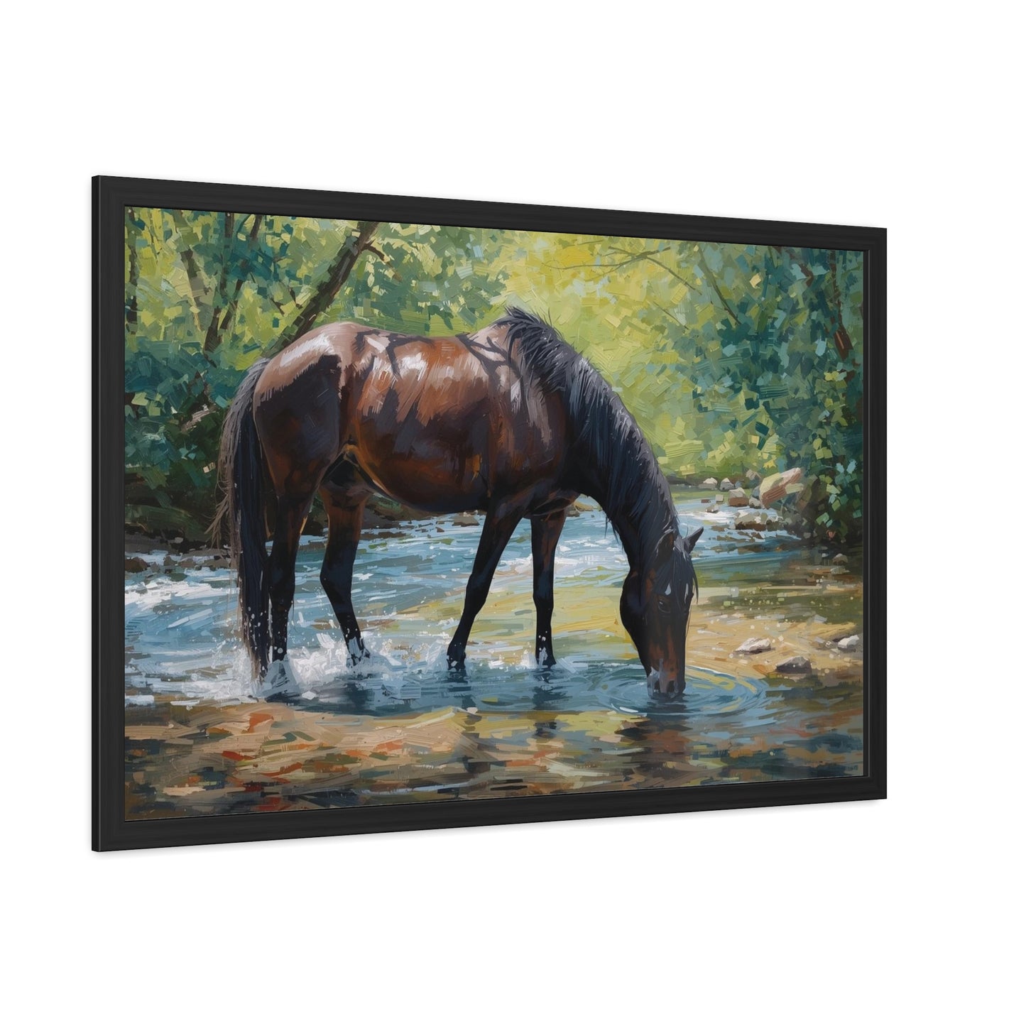 Framed Horse Art Print, Equine Wall Decor, Nature Lover Gift, Rustic Home Decoration, Equestrian Decor