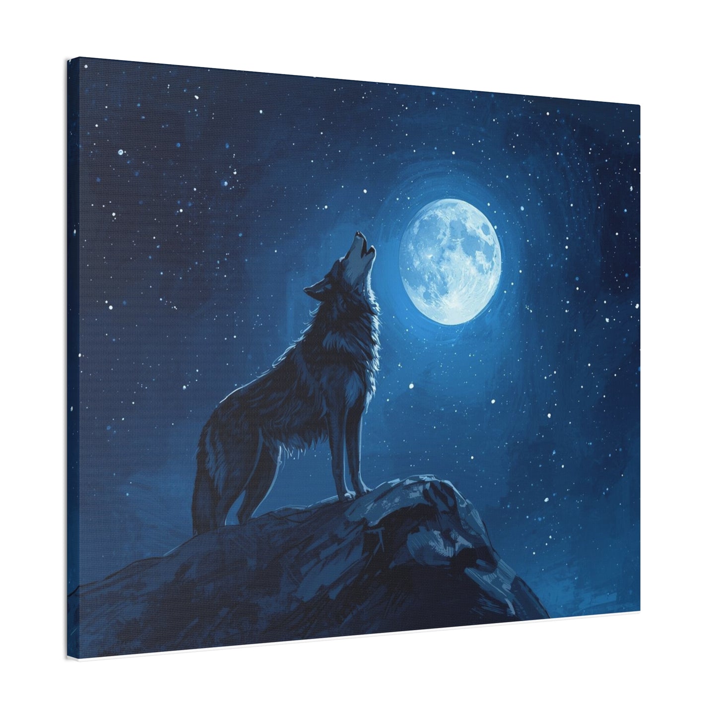 Wolf Howling at Moon Canvas Art