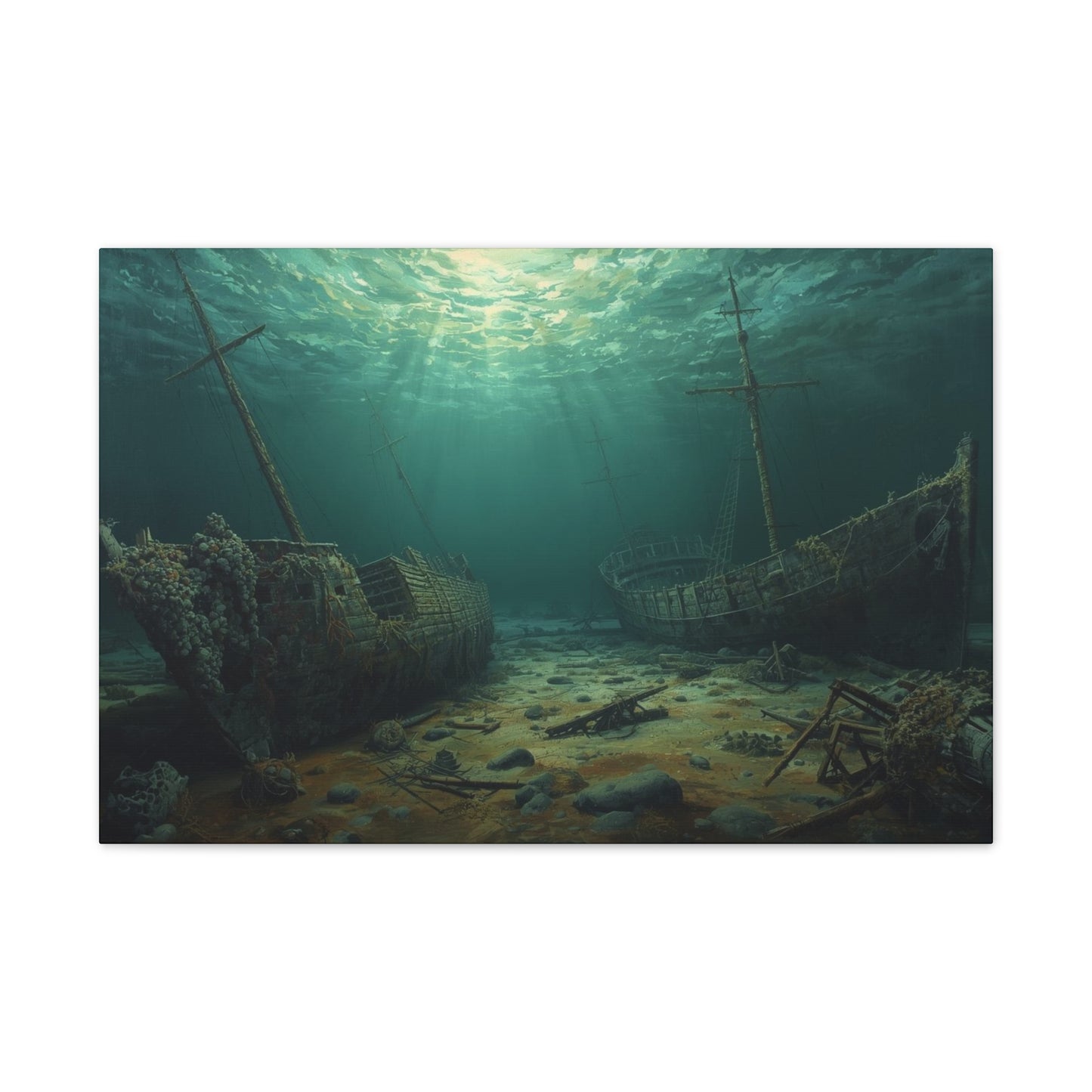 Underwater Shipwreck Canvas Art