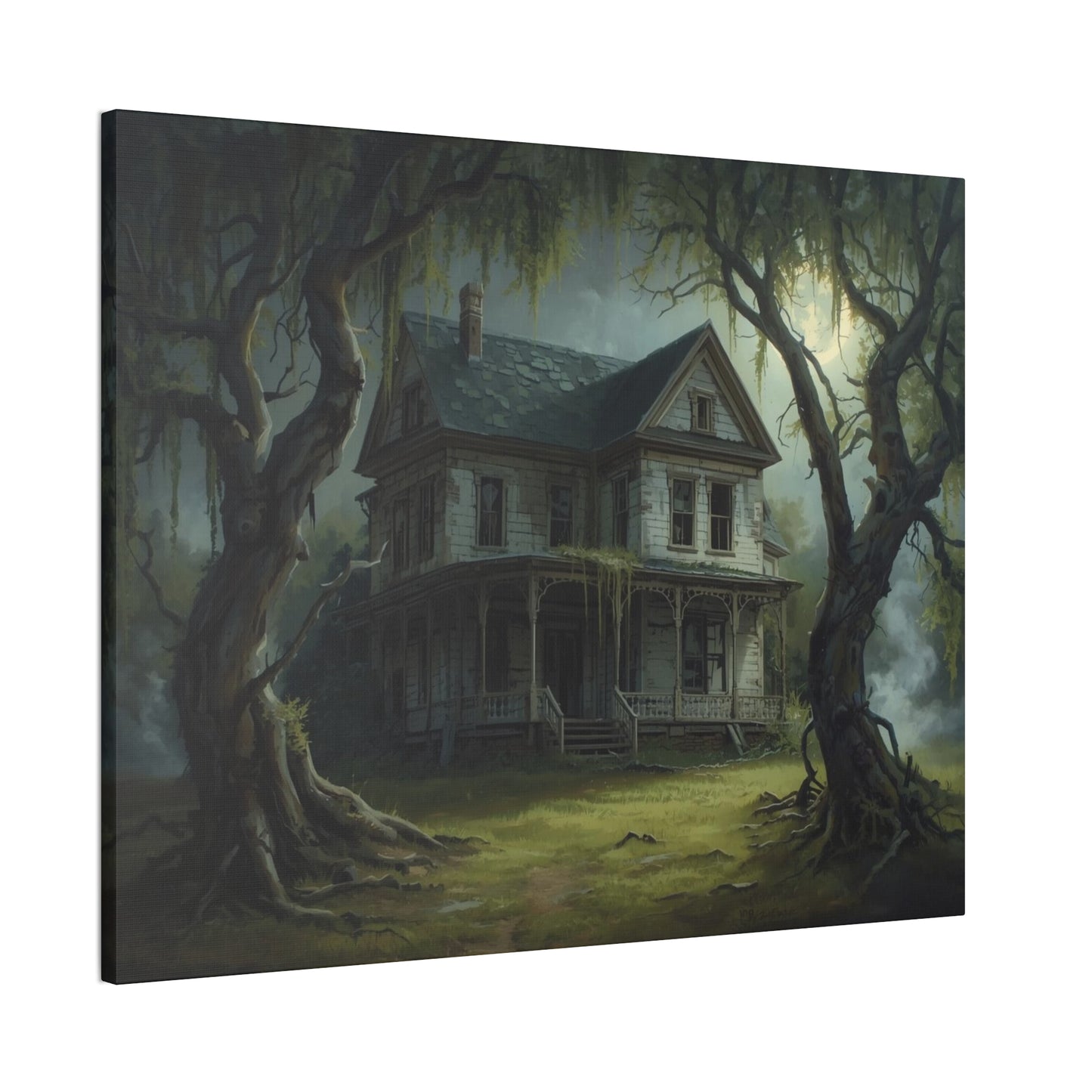 Spooky Vintage House Canvas Art
