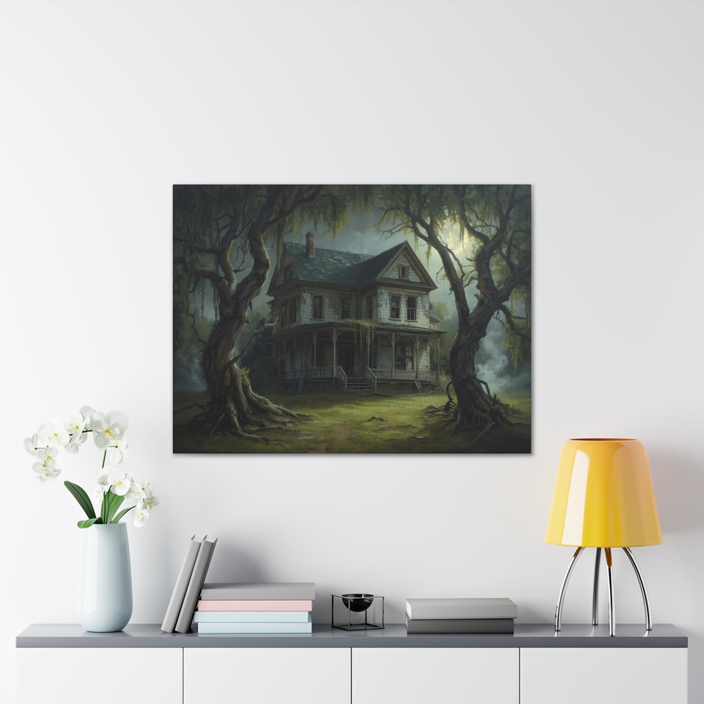 Spooky Vintage House Canvas Art