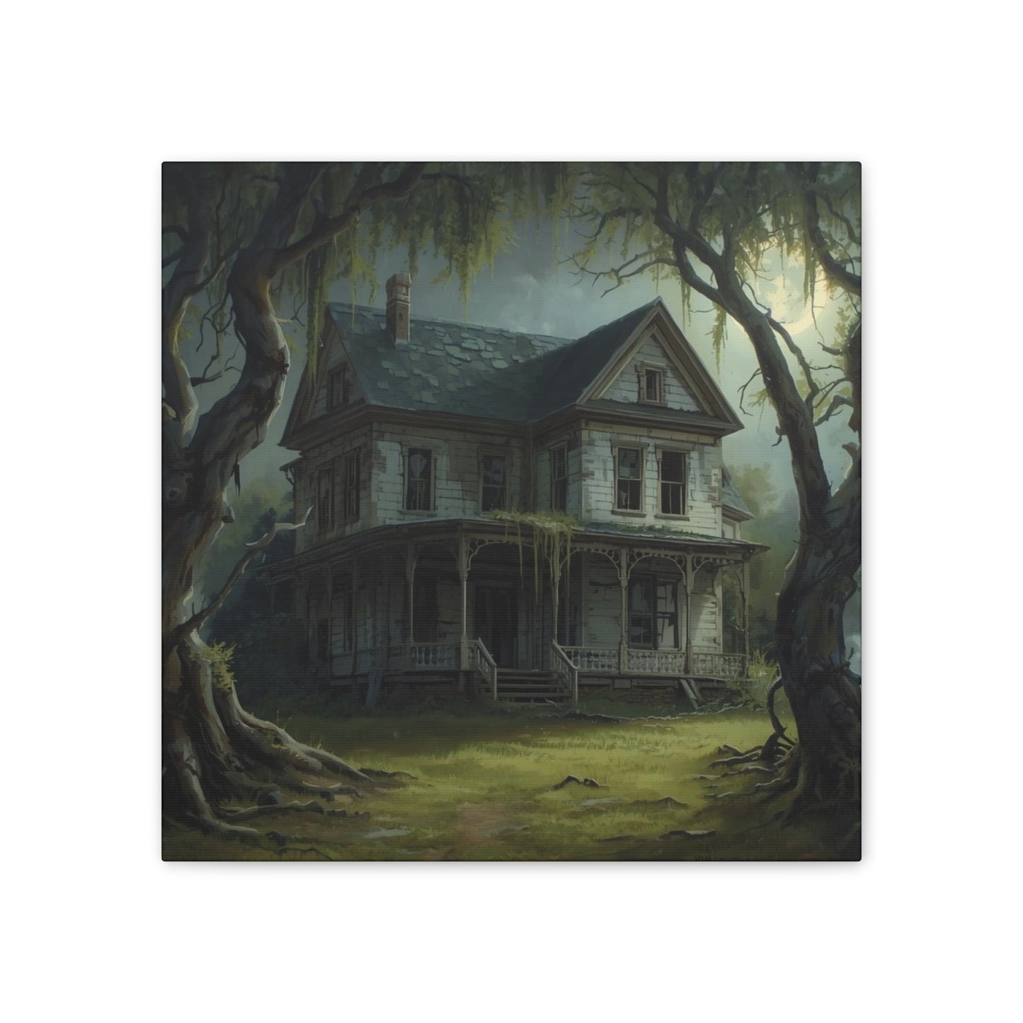 Spooky Vintage House Canvas Art